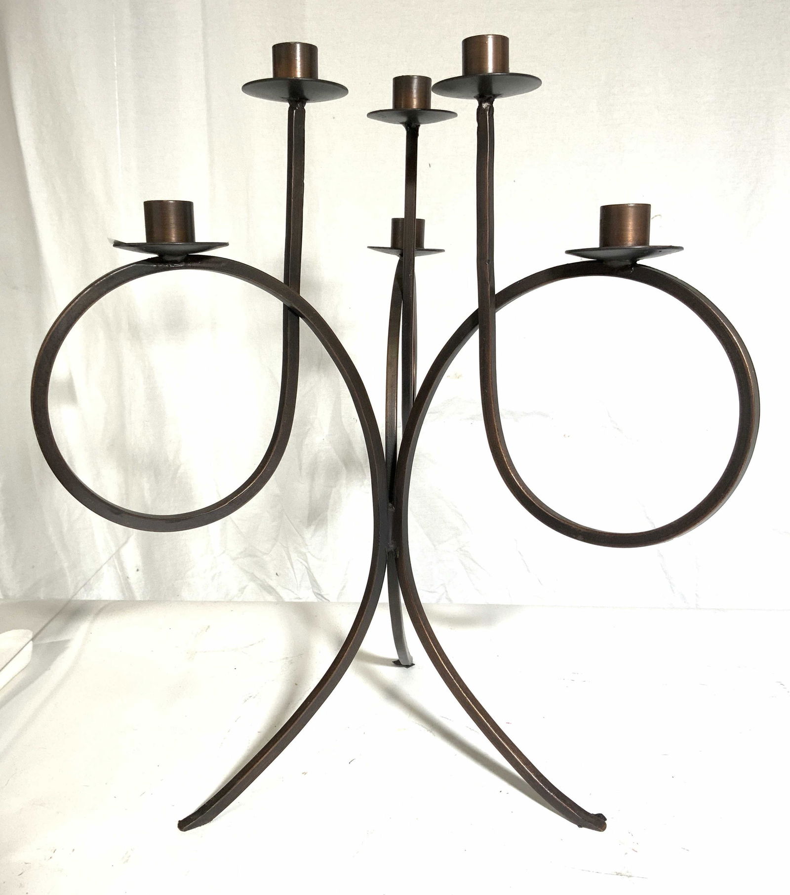 3 Arm Copper Toned Candelabra (1 of 7)