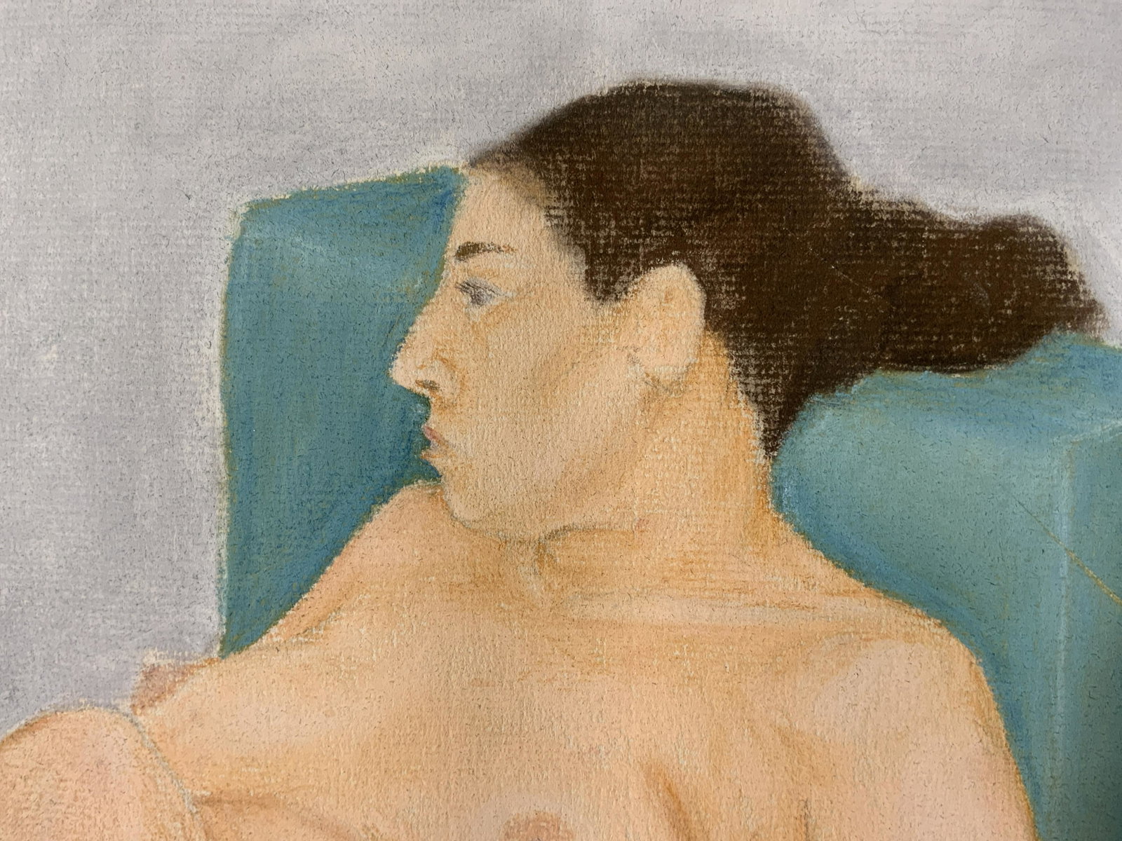 Signed Female Nude Pastel Drawing 1973: Possibly Regina Granne Signed Female Nude Pastel Drawing 1973, signature to lower right reads R (illegible) Granne, date reads Â‘73Â’, subject a reclining nude woman, measures 24 2/4 x 24 1/8 in