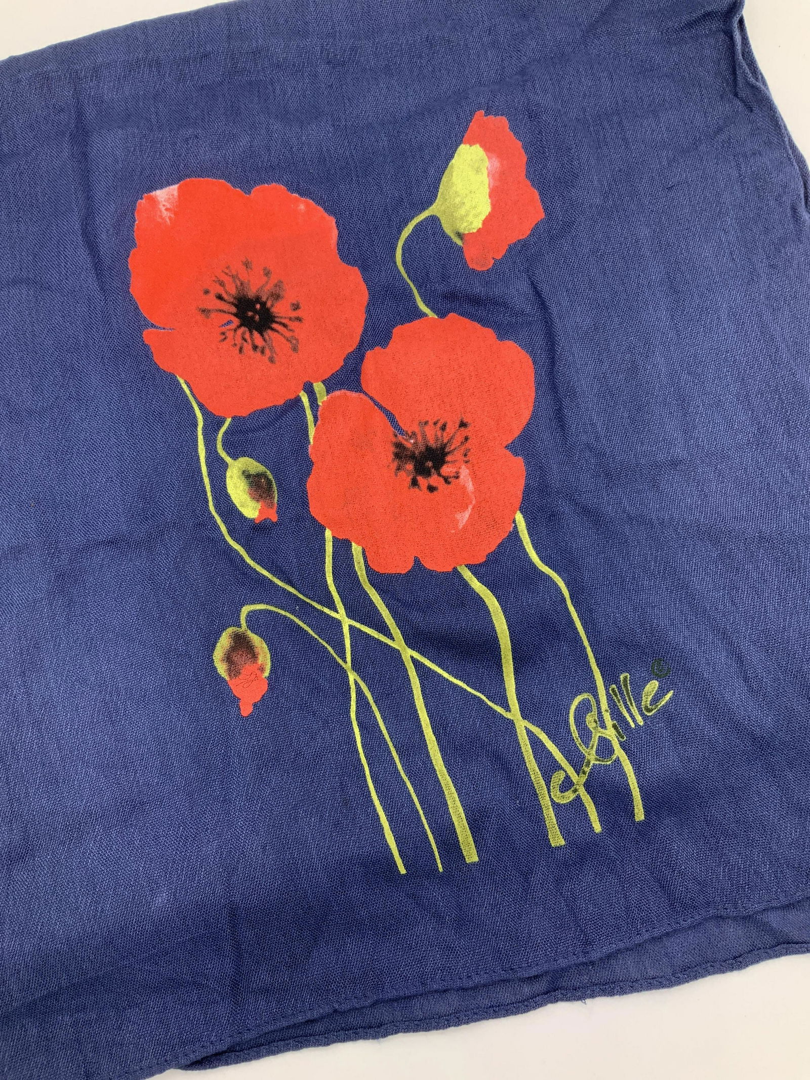 Pen Duck Poppy Motif Gauze Scarf, France (1 of 6)