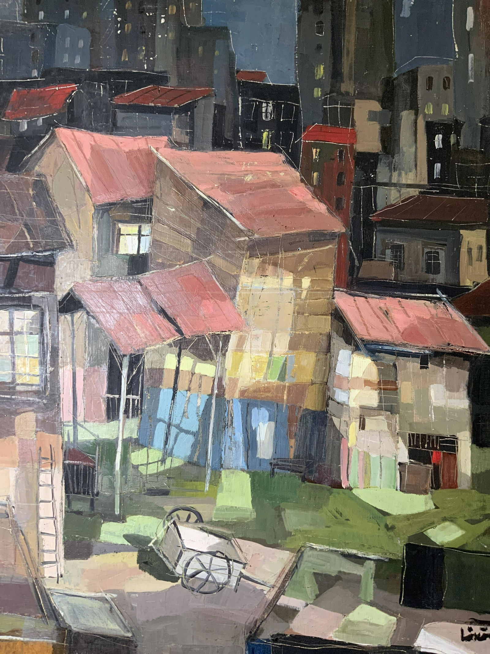 Signed Abstract Acrylic Painting Artwork (1 of 6)