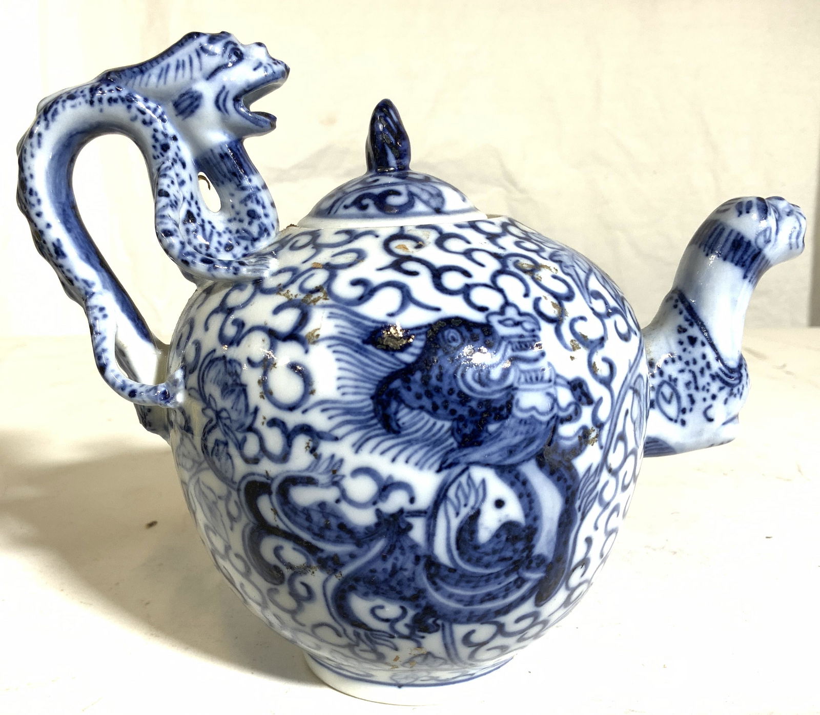 Signed Asian Porcelain Teapot W Lid (1 of 9)