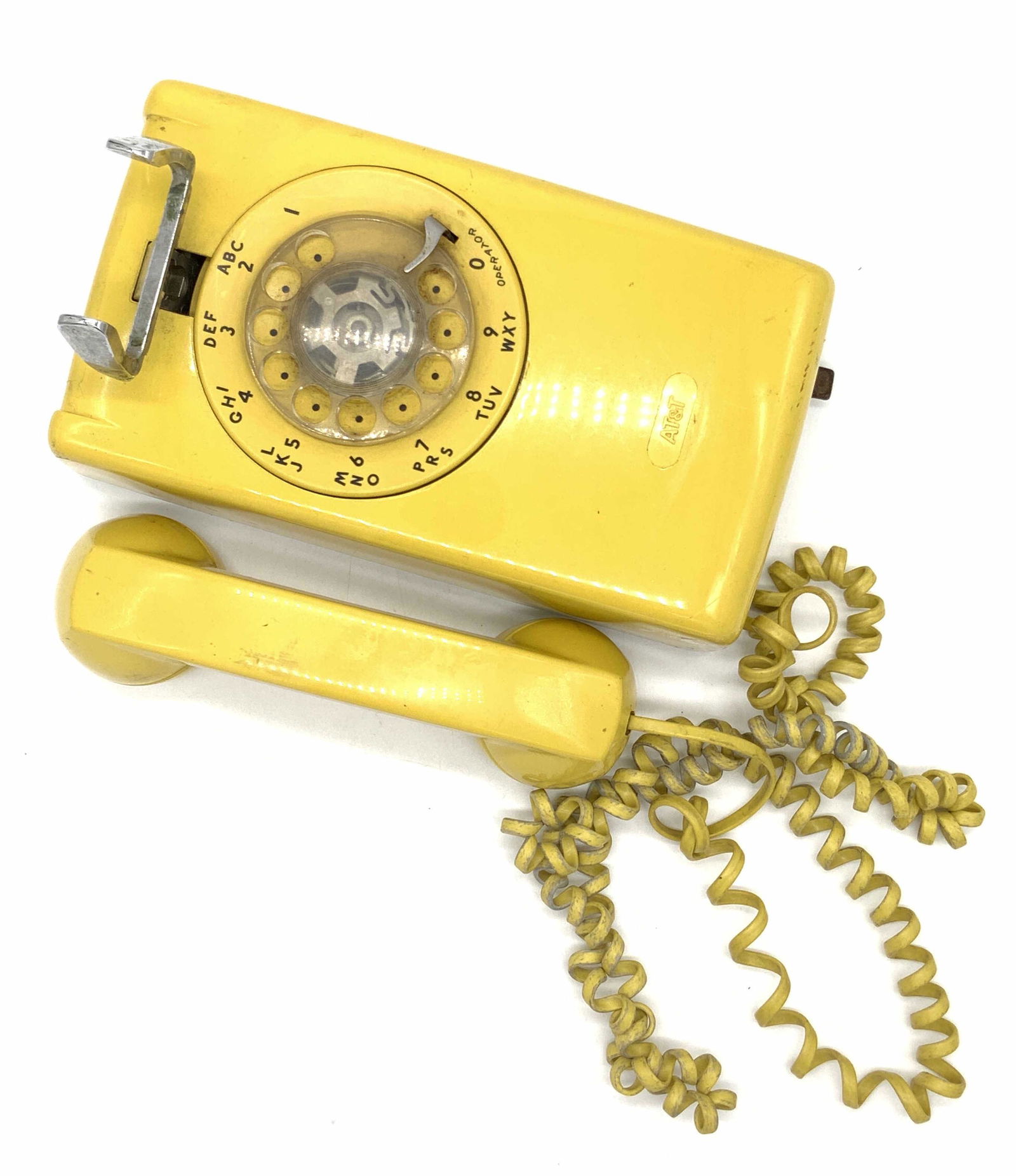Vintage Yellow Wall Rotary Phone (1 of 10)