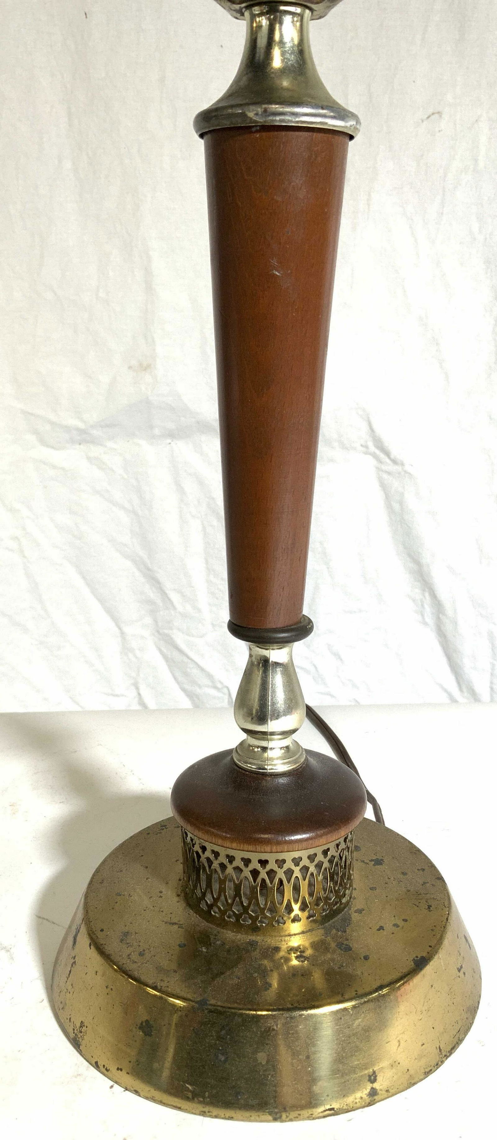 MCM Wooden & Brass Table Lamp (1 of 7)