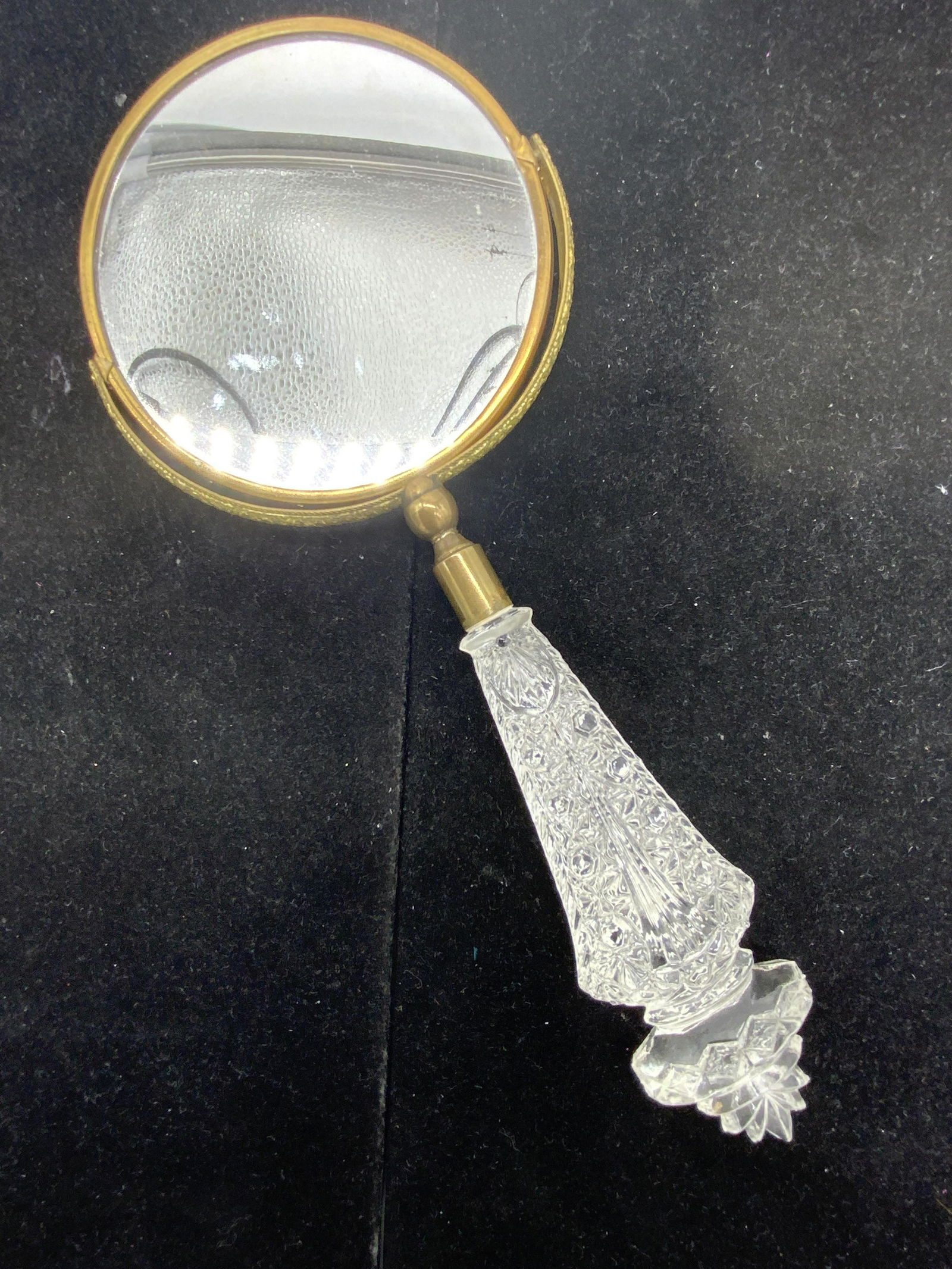Brass & Molded Glass Handheld Mirror (1 of 9)