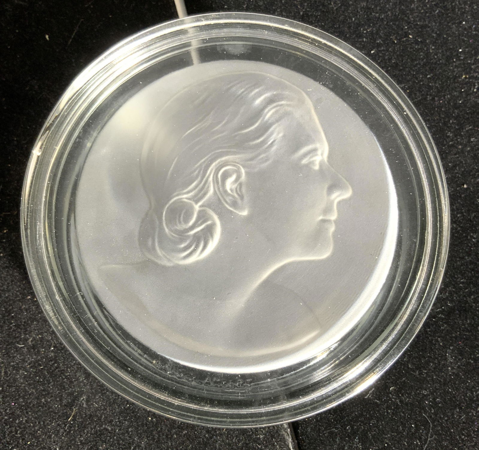 VAL ST LAMBERT Trinket Box W Frosted Glass Lid (1 of 7)