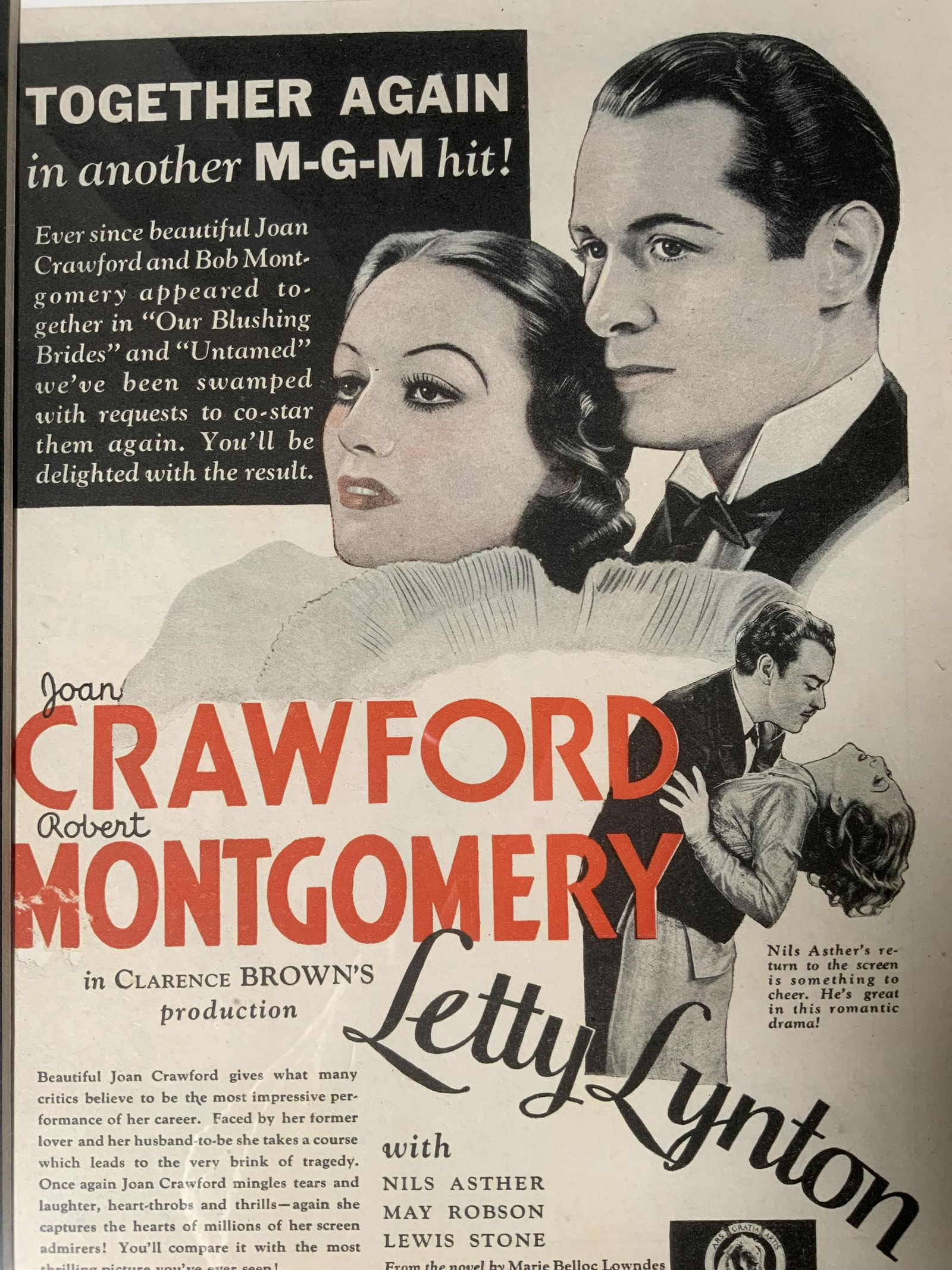Letty Lynton Movie Poster Offset Lithograph (1 of 6)