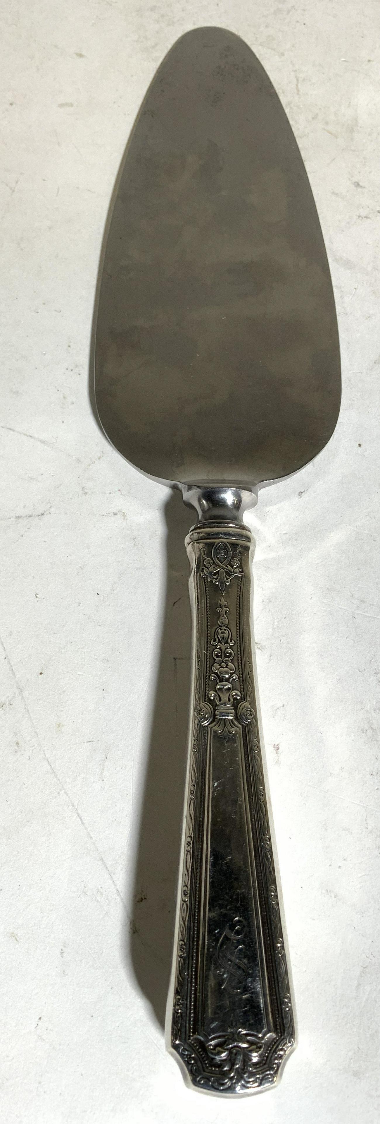 Metal Cake Knife W STERLING Silver Handle (1 of 8)