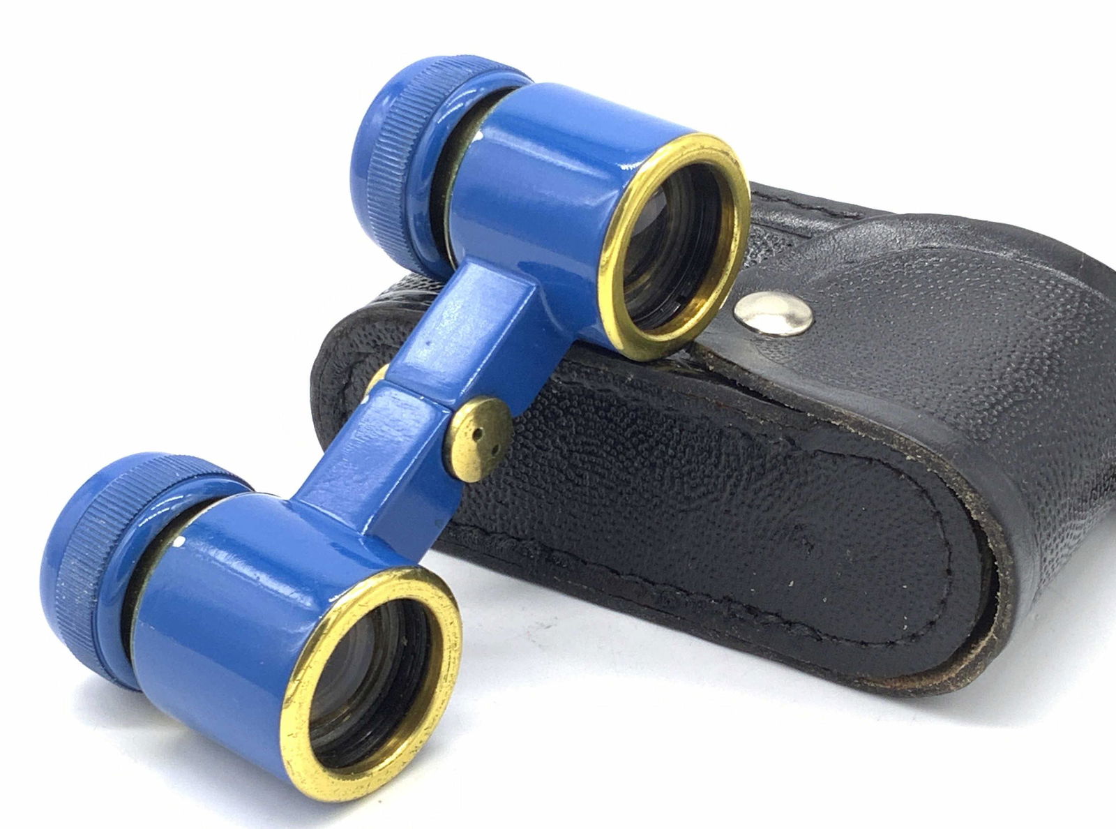 Vintage USSR Cobalt Blue Binoculars W/ Case (1 of 10)