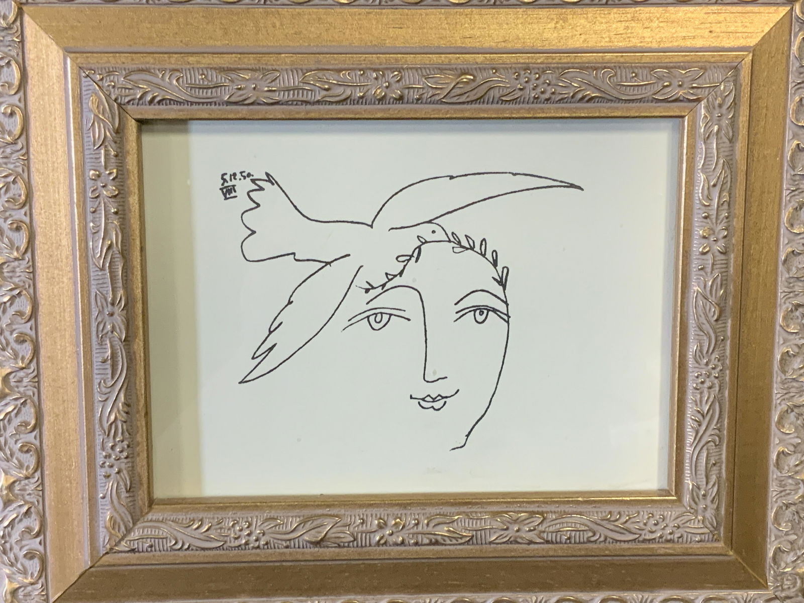 Framed Lithograph of Picasso Sketches (1 of 6)