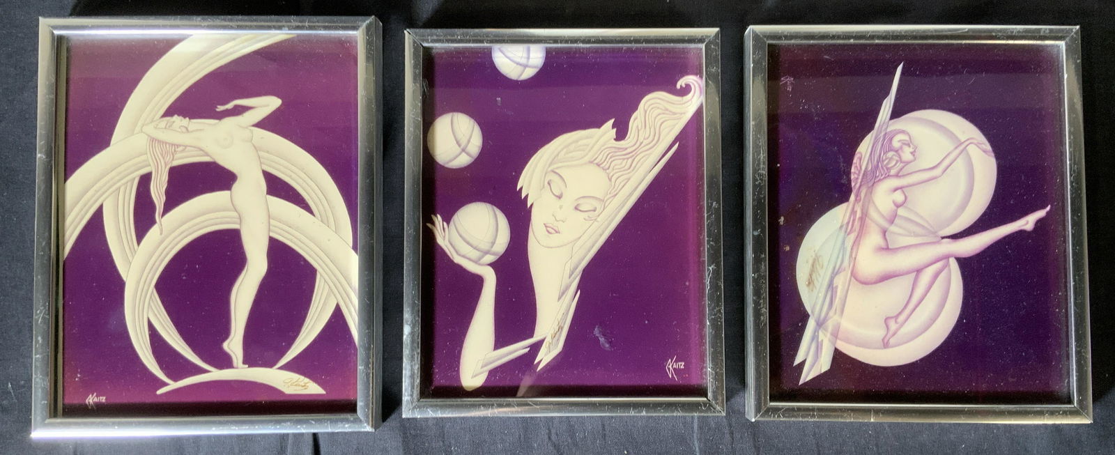 Lot 3 GUSTAVE KAITZ Signed Decographs: Lot 3 GUSTAVE KAITZ Signed Decographs, signatures read ‘G Kaitz’, inscriptions read ‘G Kaitz’, hand written inscriptions to reverse illegible, labels read ‘First edition original Decograph s