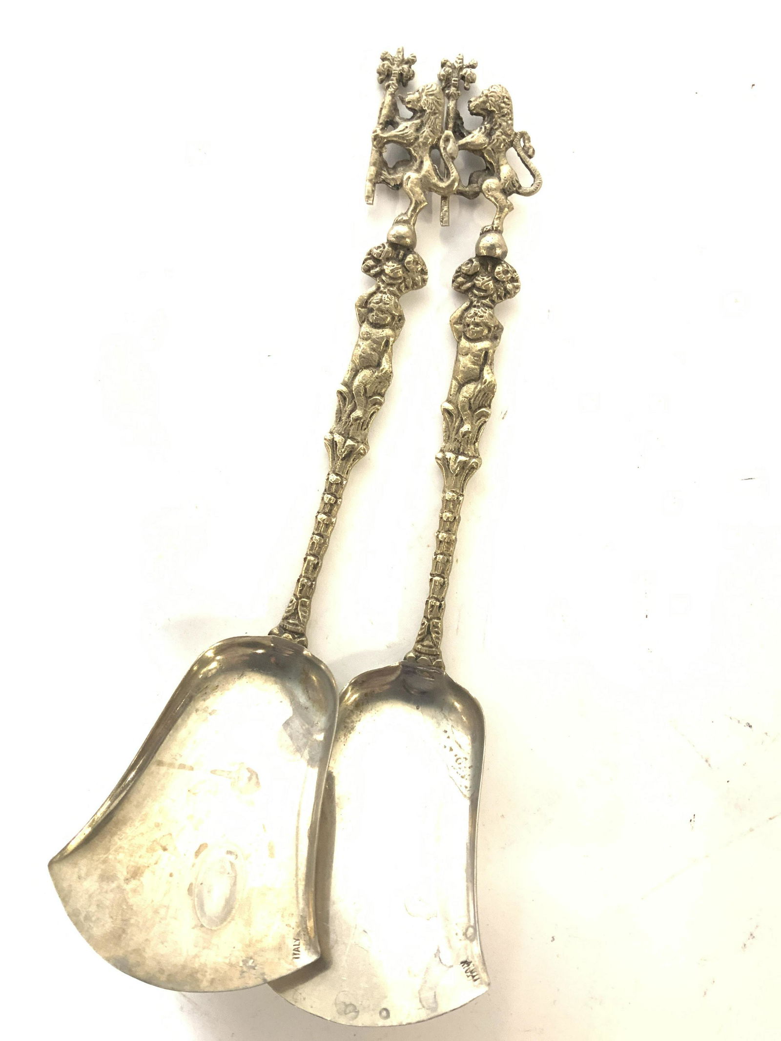 Pair Silver Tones Metal Spatulas Serverware, Italy (1 of 5)