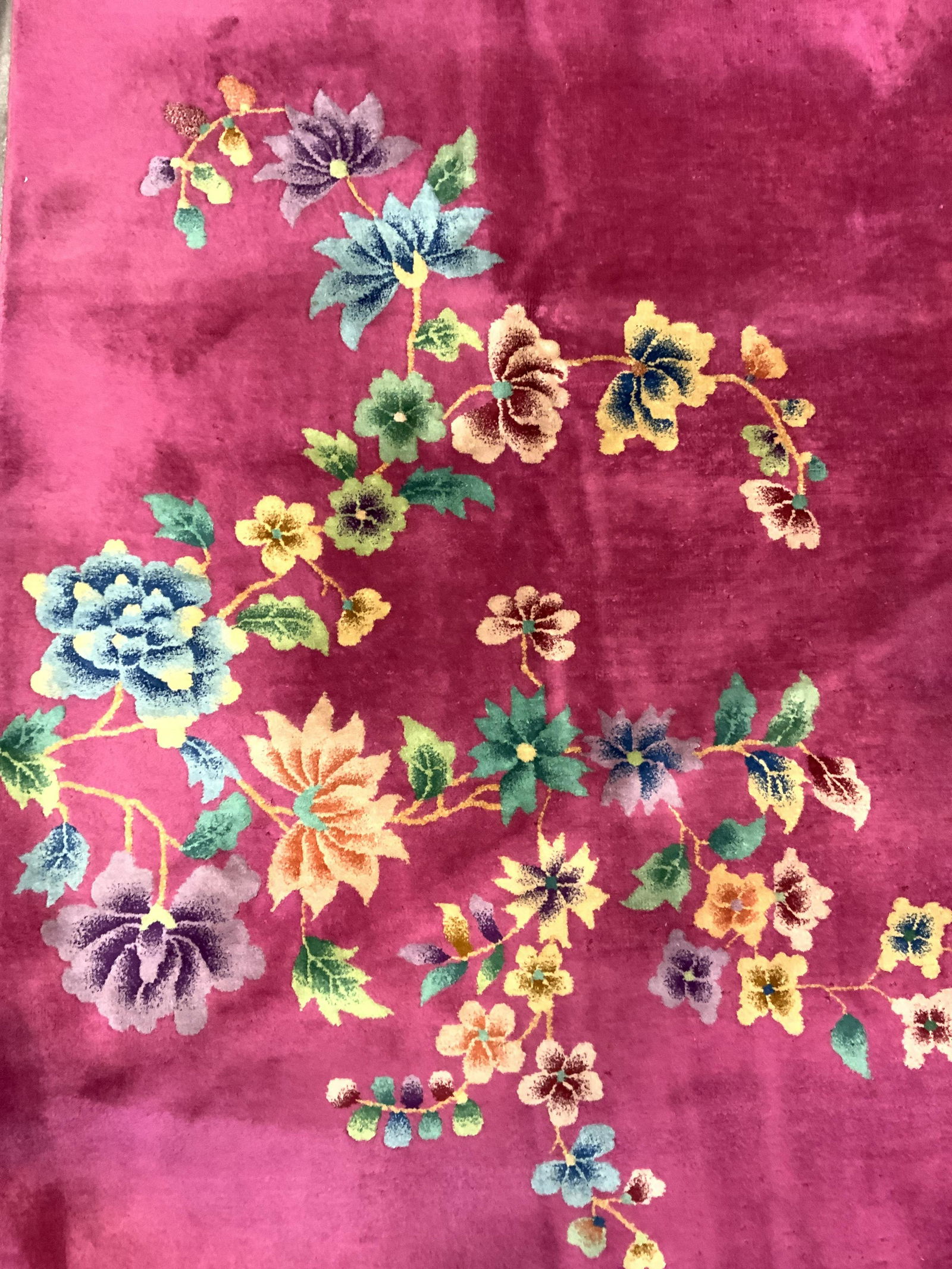 Vntg Chinese Art Deco Handmade Rm Size Wool Rug (1 of 8)