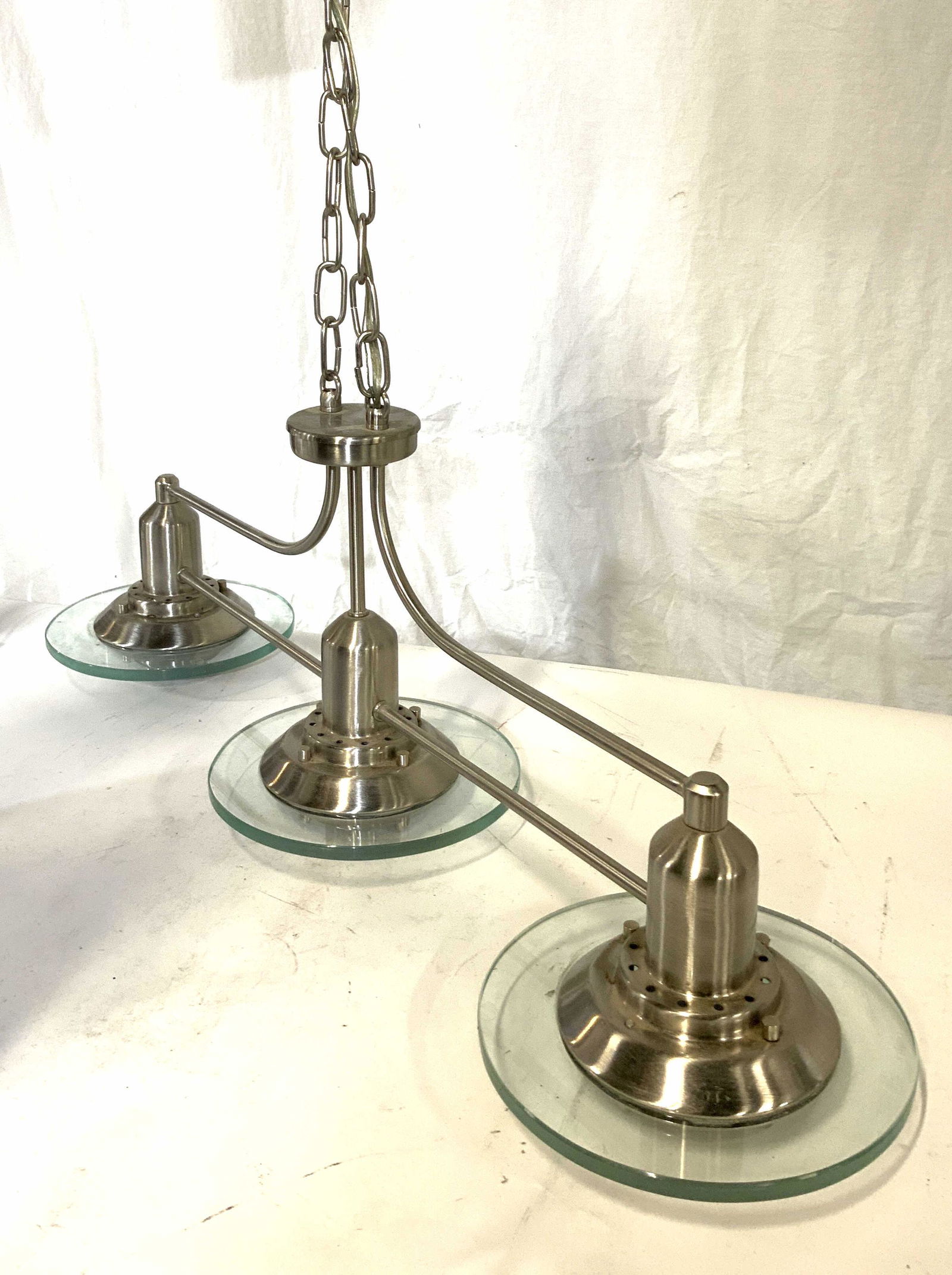 3 Arm Glass & Metal Industrial Modern Ceiling Lamp (1 of 9)