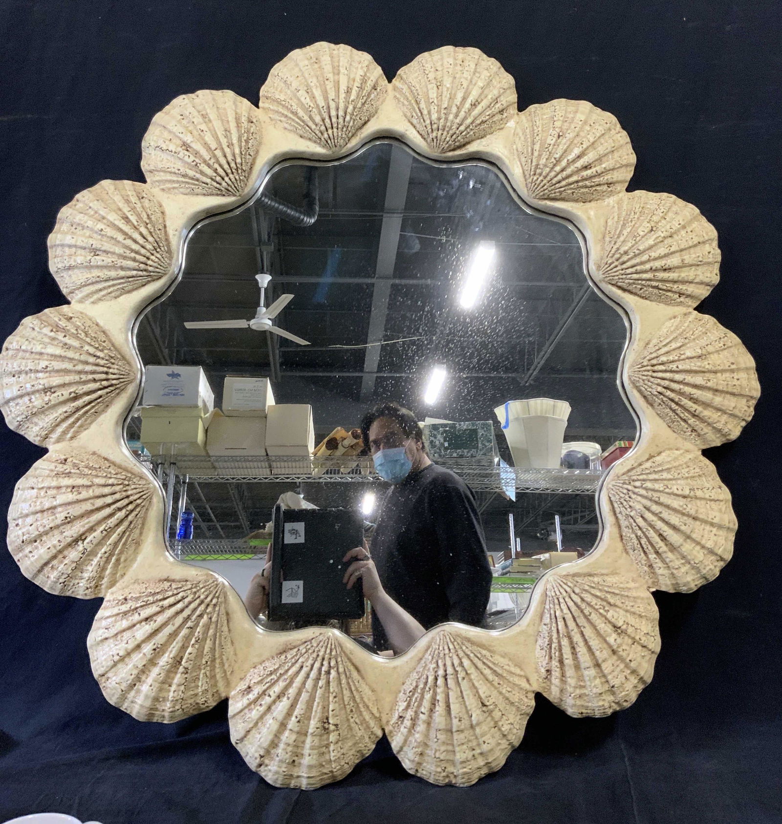 Oversized Composite Seashell Wall Mirror (1 of 7)