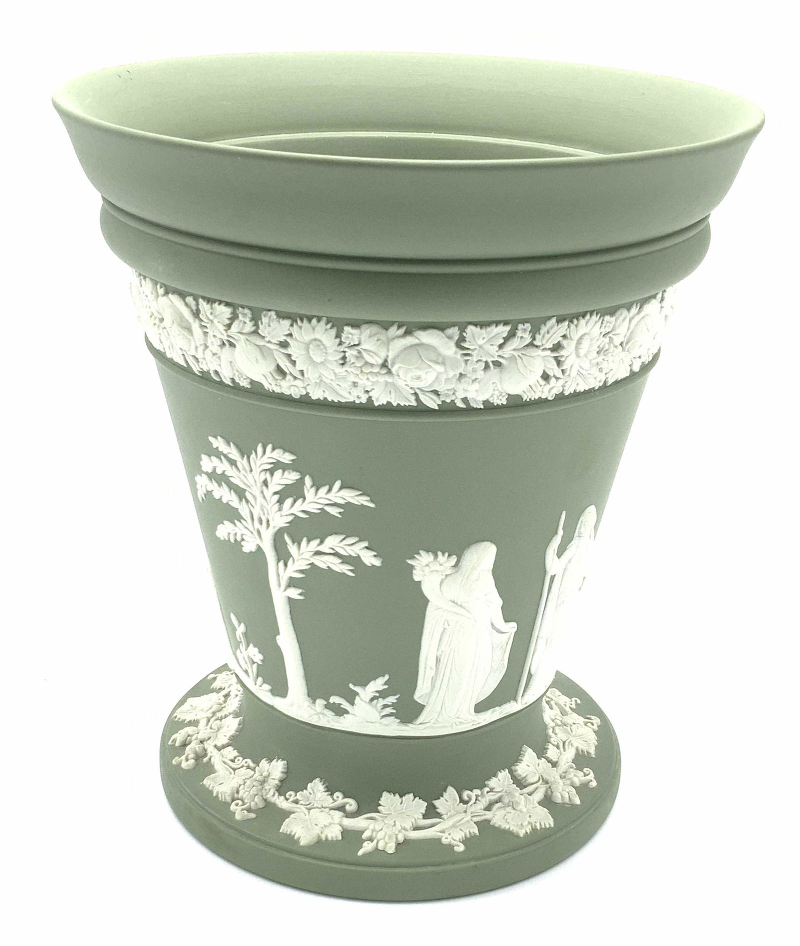 Green Signed Wedgwood Vase, England (1 of 7)