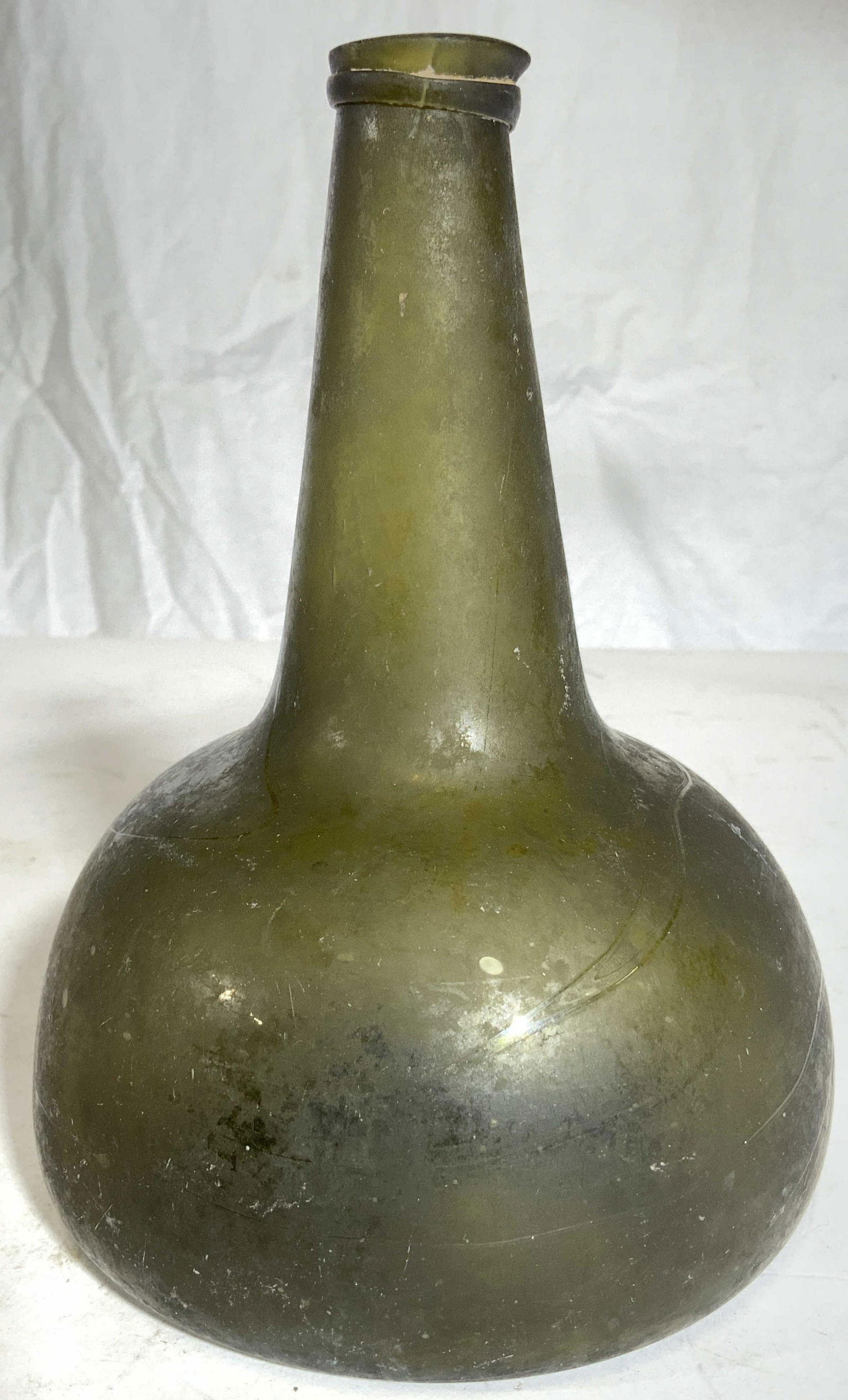 Vintage Green Toned Art Glass Vase (1 of 7)