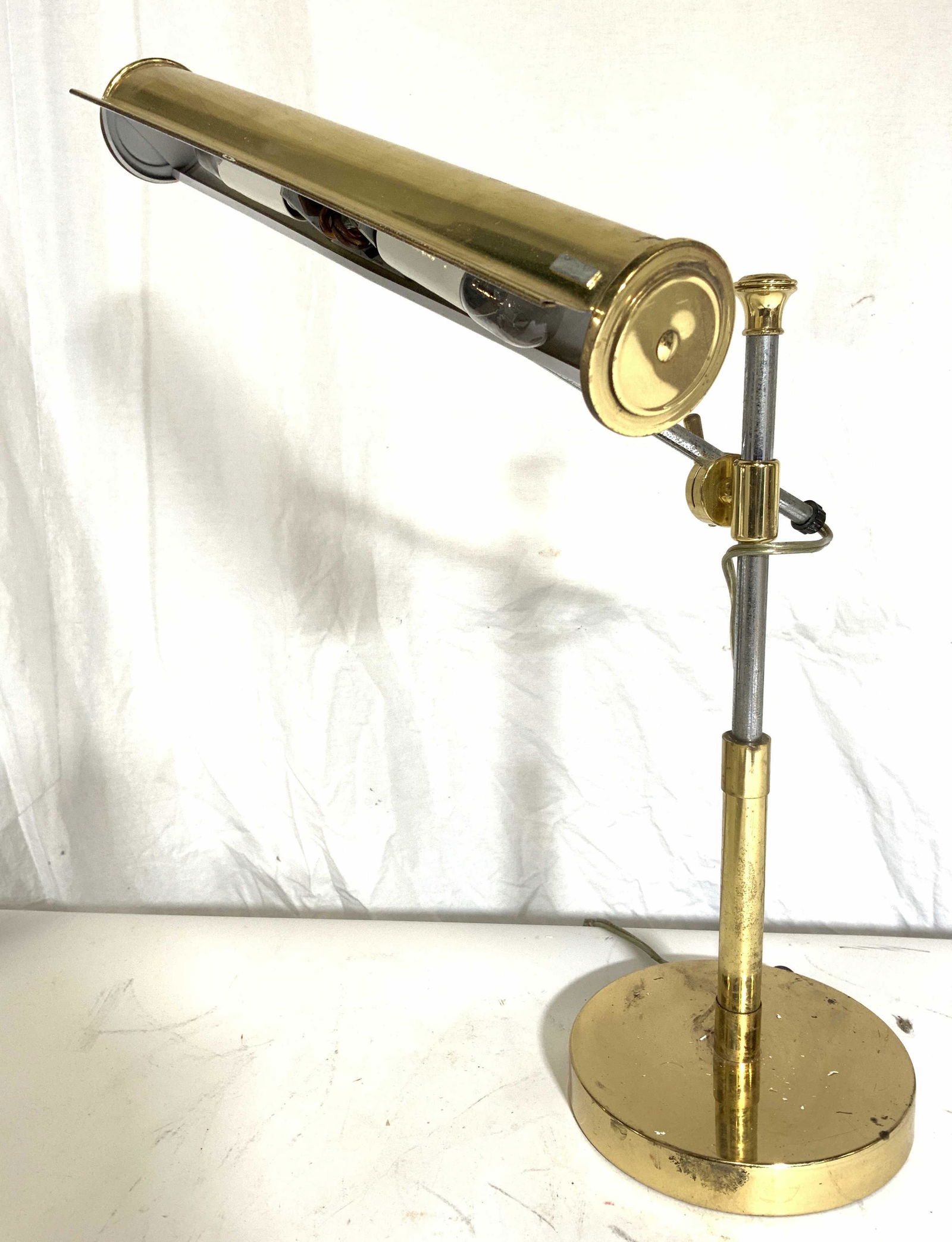 Vintage Adjustable Arm Brass Desk Lamp (1 of 9)
