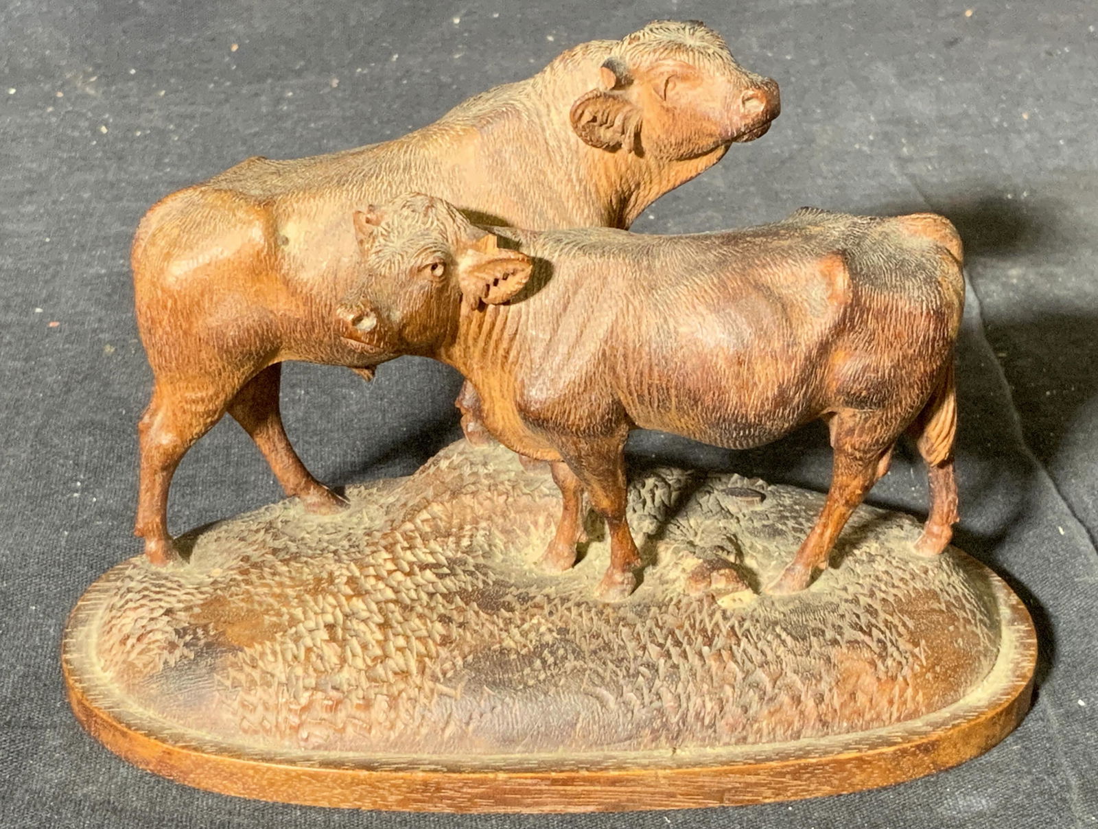 Hand Carved Wooden Cow Figural (1 of 6)