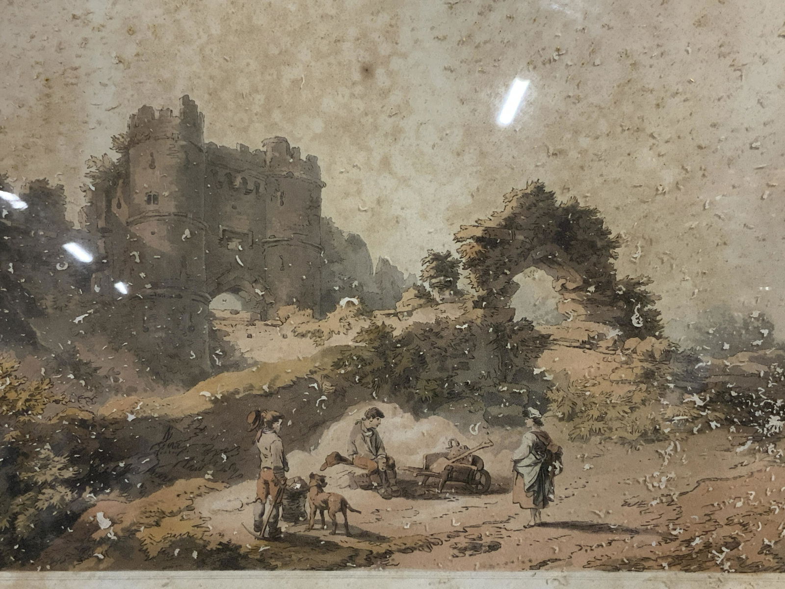 Vintage Lithograph of Castle Gate Landscape (1 of 10)