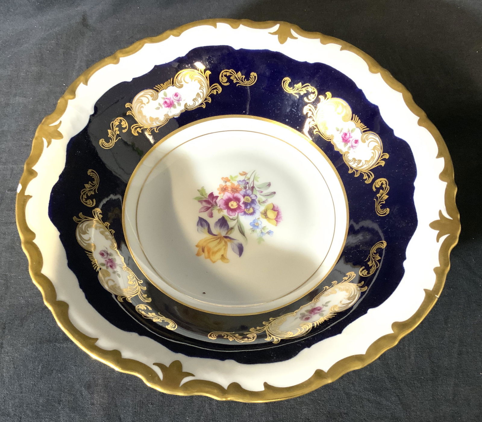 GDR Vintage Floral Detailed Porcelain Bowl (1 of 8)