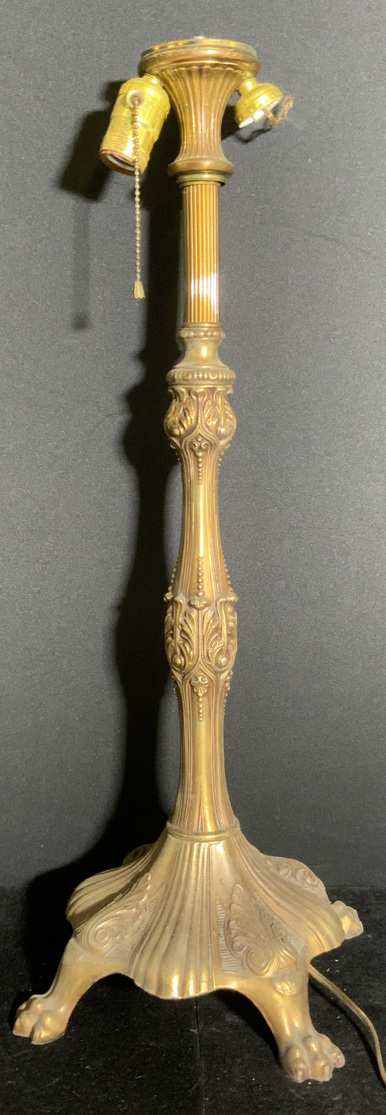 Vintage Claw Footed Metal Table Lamp (1 of 9)