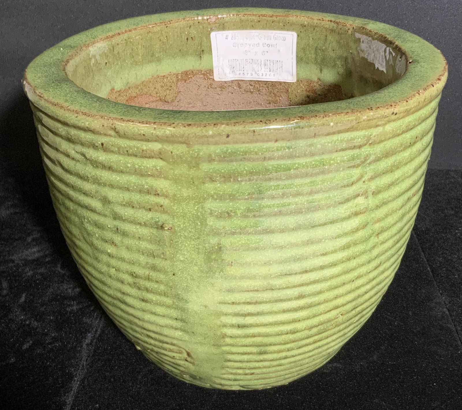 Vintage Green Glazed Stoneware Planter (1 of 8)