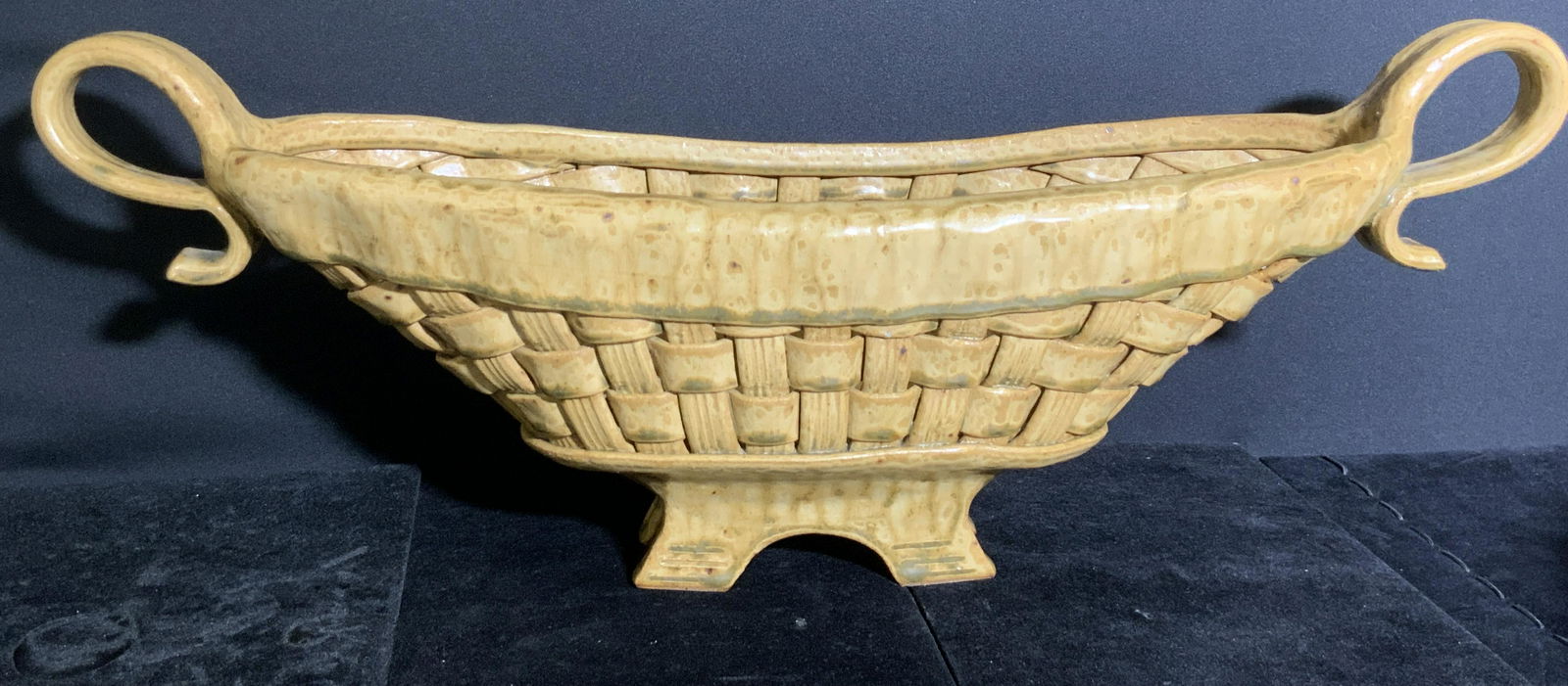 JIM & SHIRL PARMENTIER Signed Ceramic Woven Basket (1 of 10)