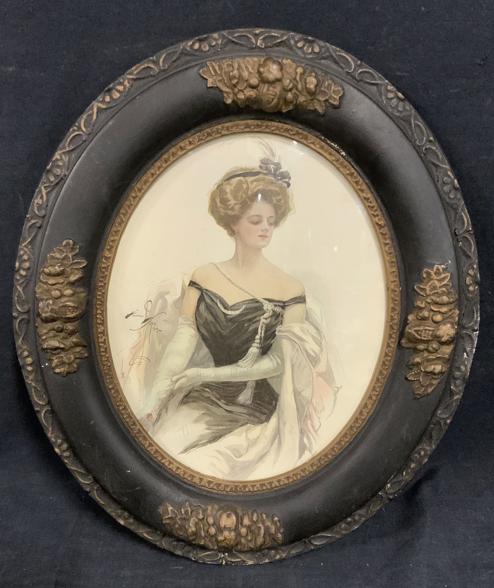 HARRISON FISHER Lithograph Female Portrait (1 of 7)