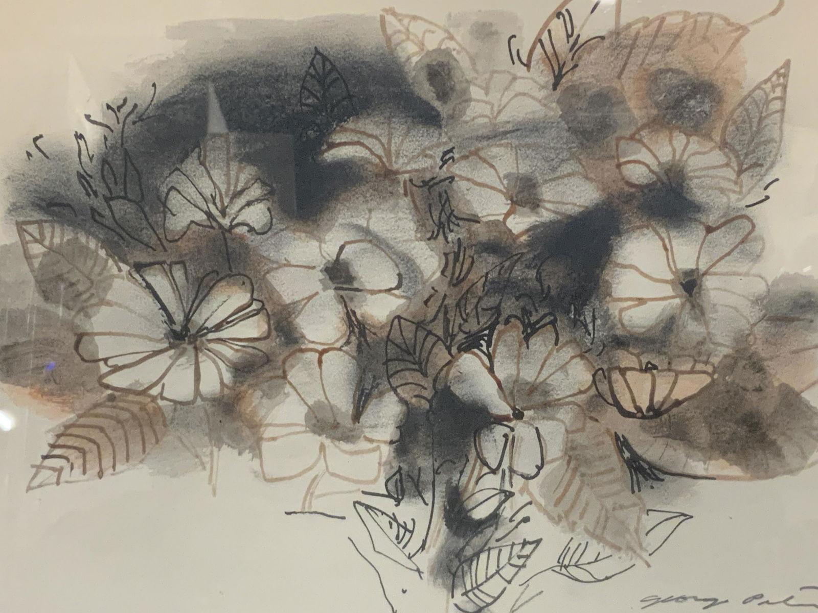 Signed Mixed Media Floral Artwork (1 of 8)