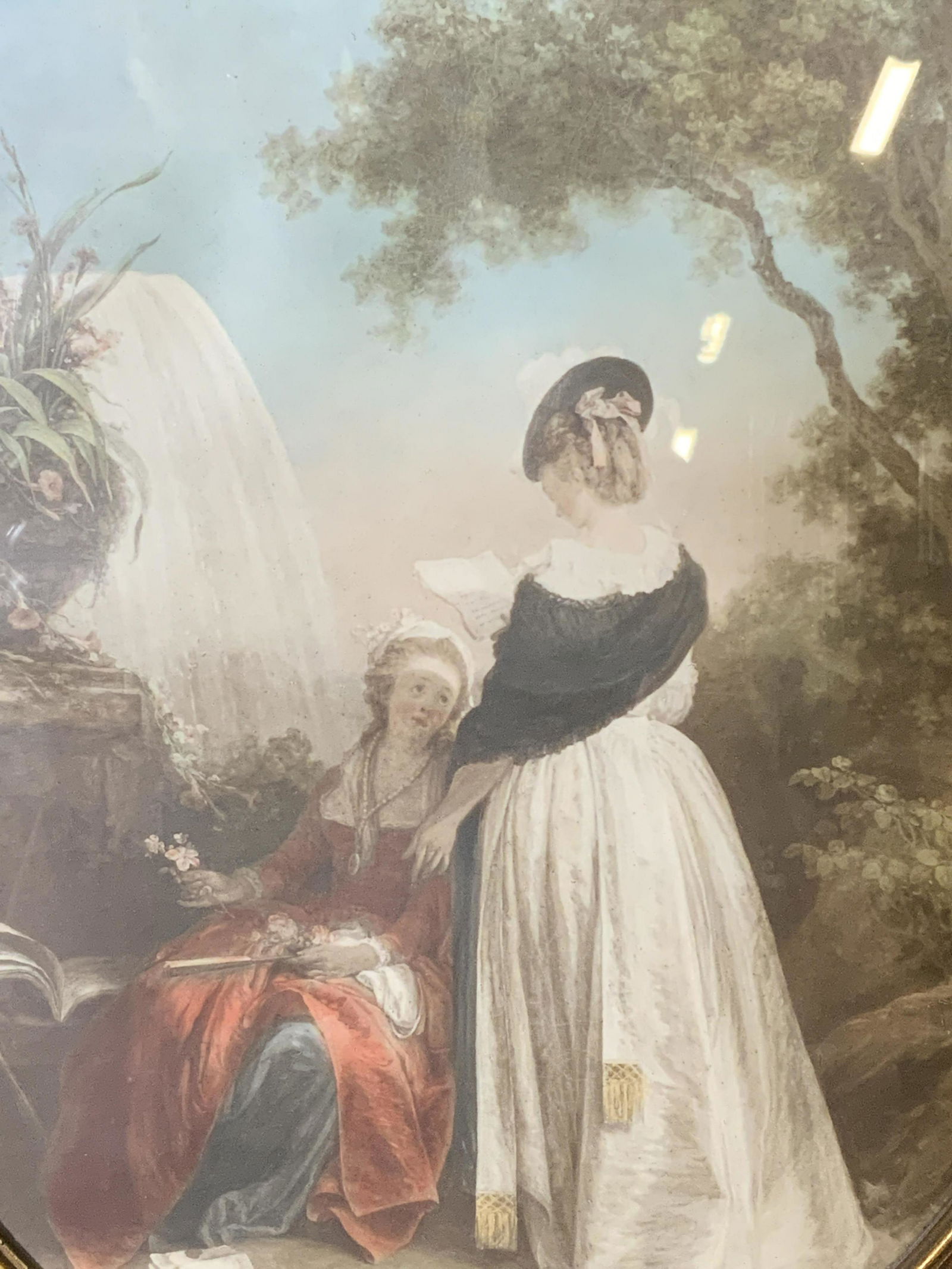 French Style Garden Scene Lithograph (1 of 8)