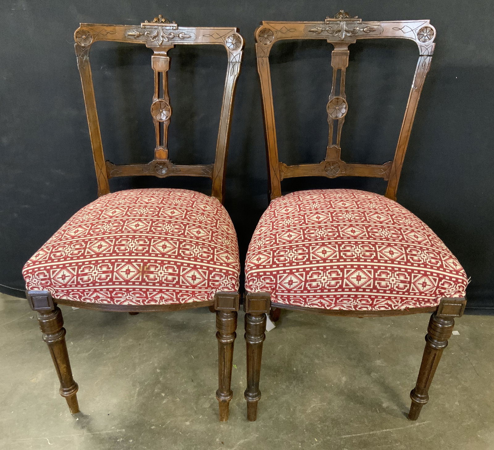Set 4 Carved Wooden Side Chairs (1 of 12)