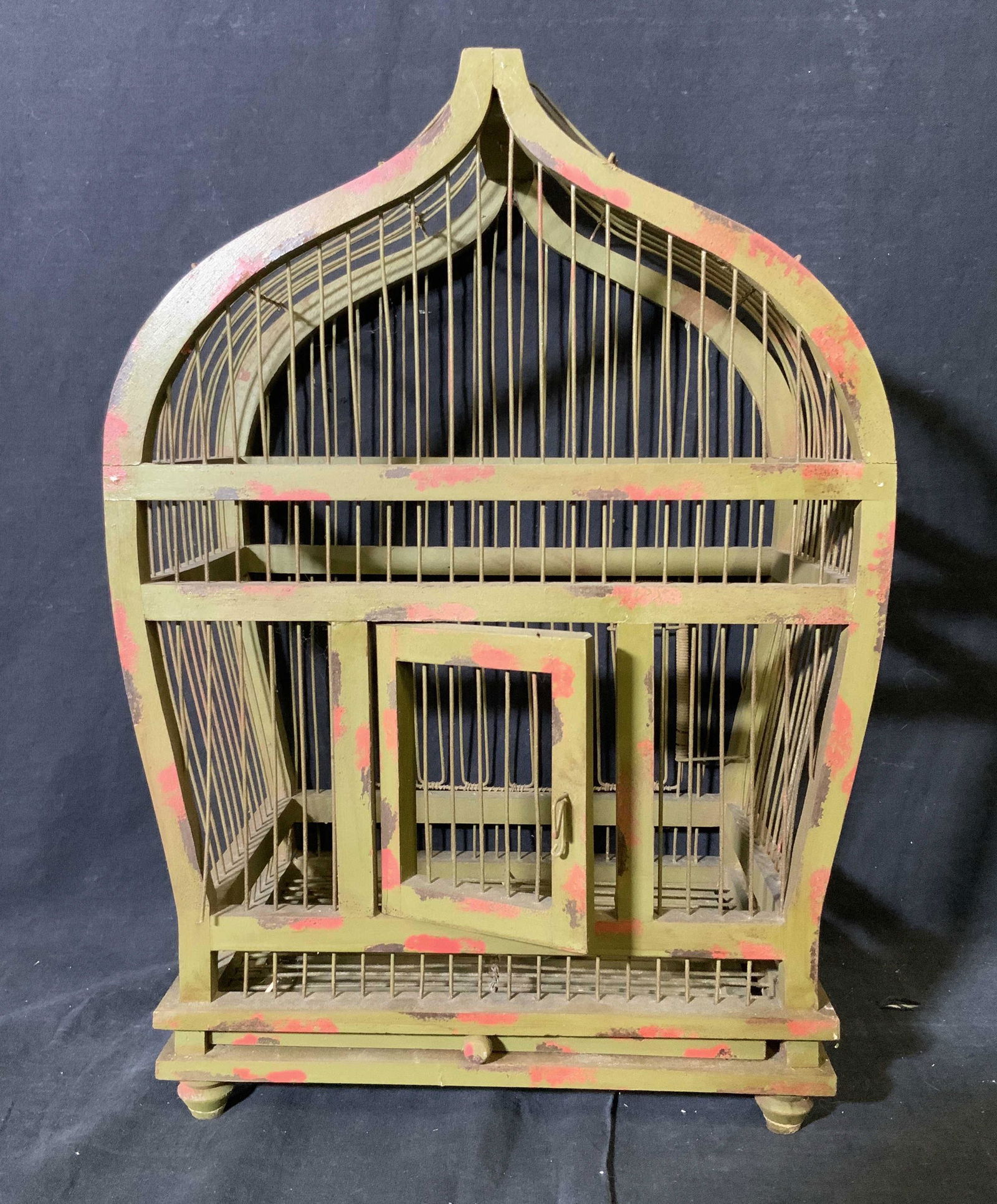 Hand Painted Wooden Decorative Bird Cage (1 of 7)
