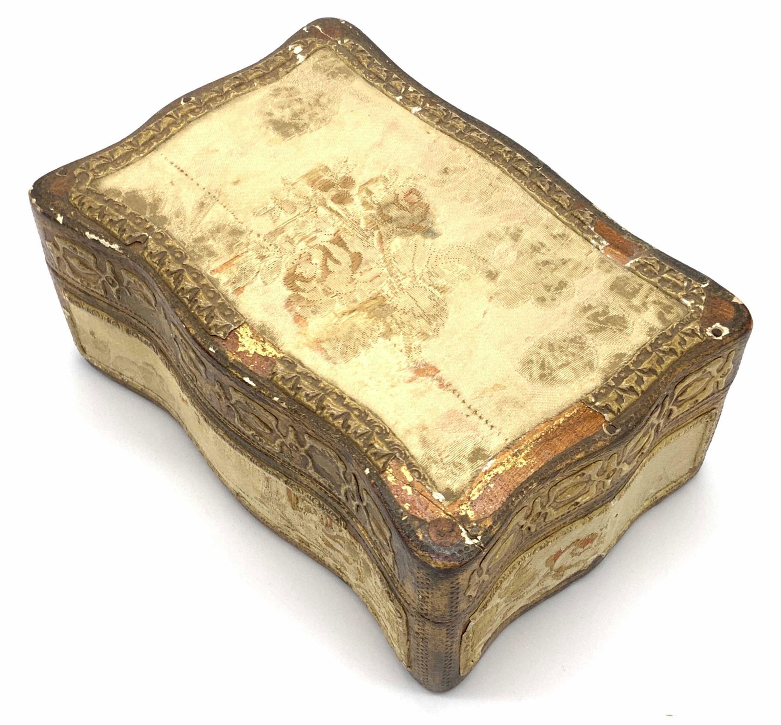 Vnt Handcrafted Wood & Textile Italian Trinket Box (1 of 10)