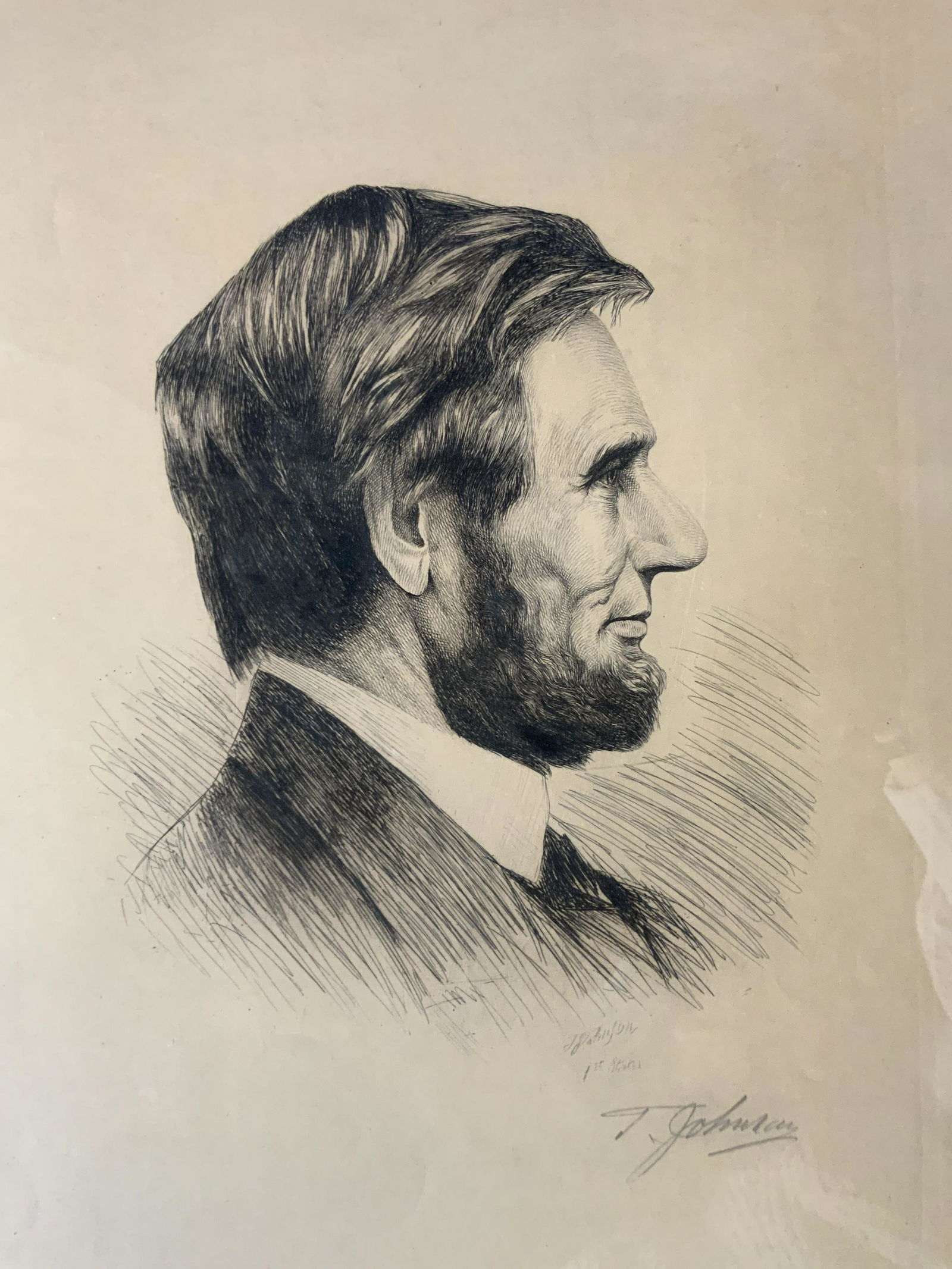 Antique THOMAS JOHNSON Signed Etching (1 of 6)