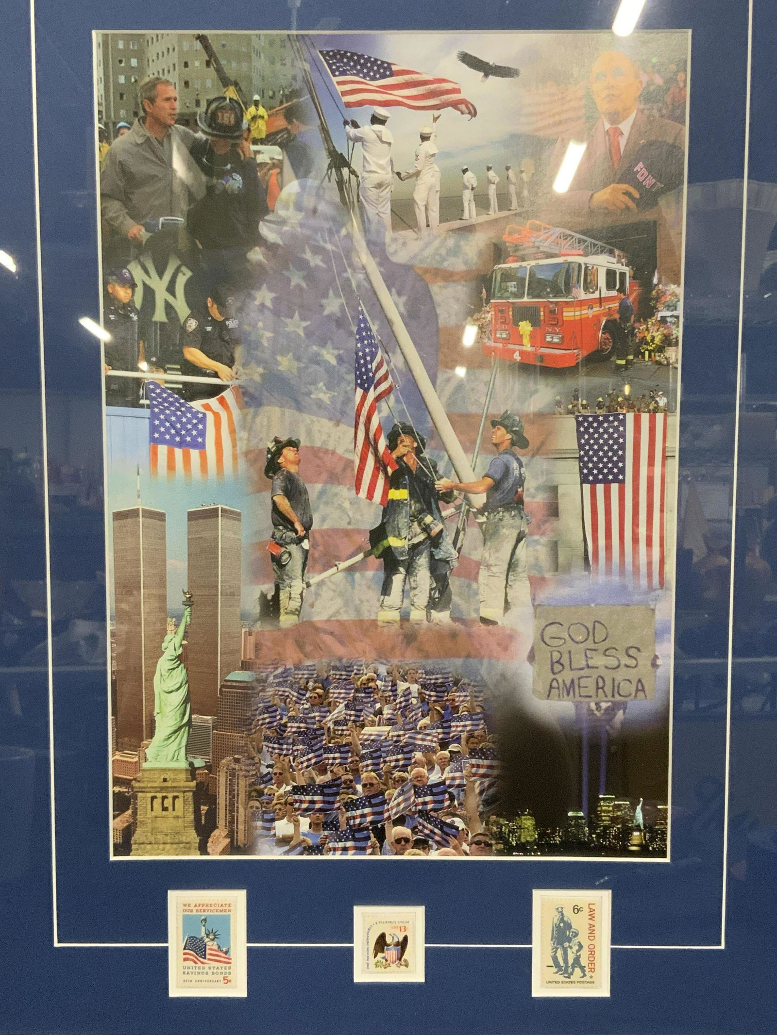 3 Framed Commemorative Stamps & Photo Collage (1 of 11)