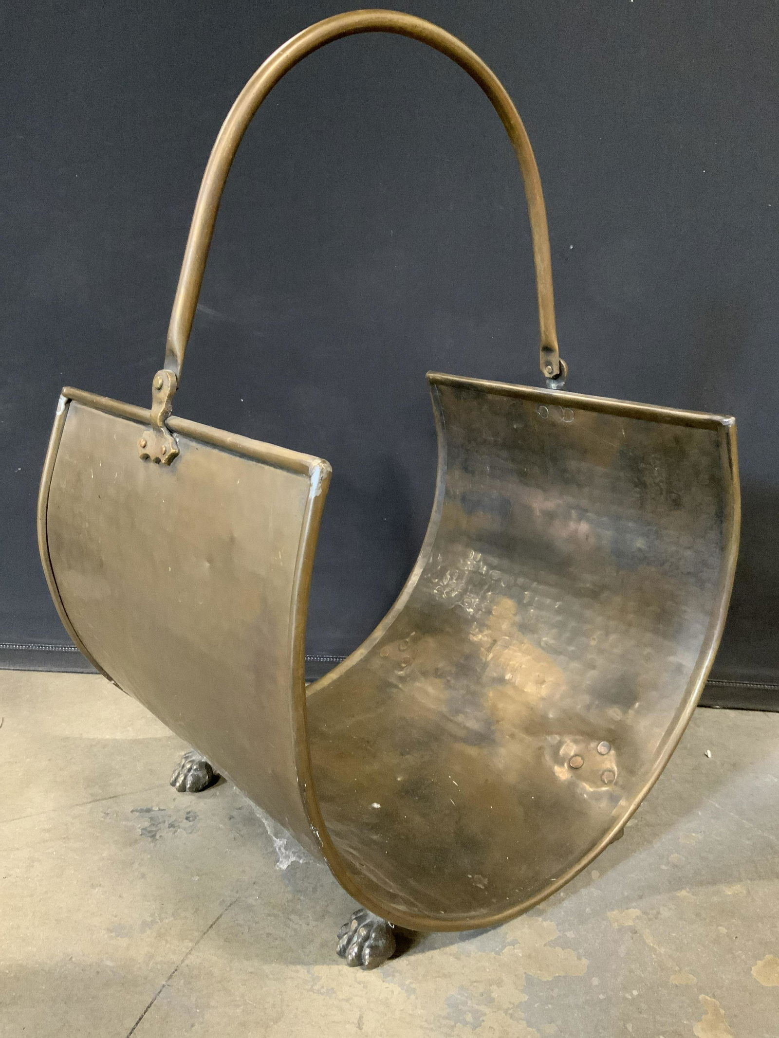 Vintage Brass Magazine Firewood Rack (1 of 8)