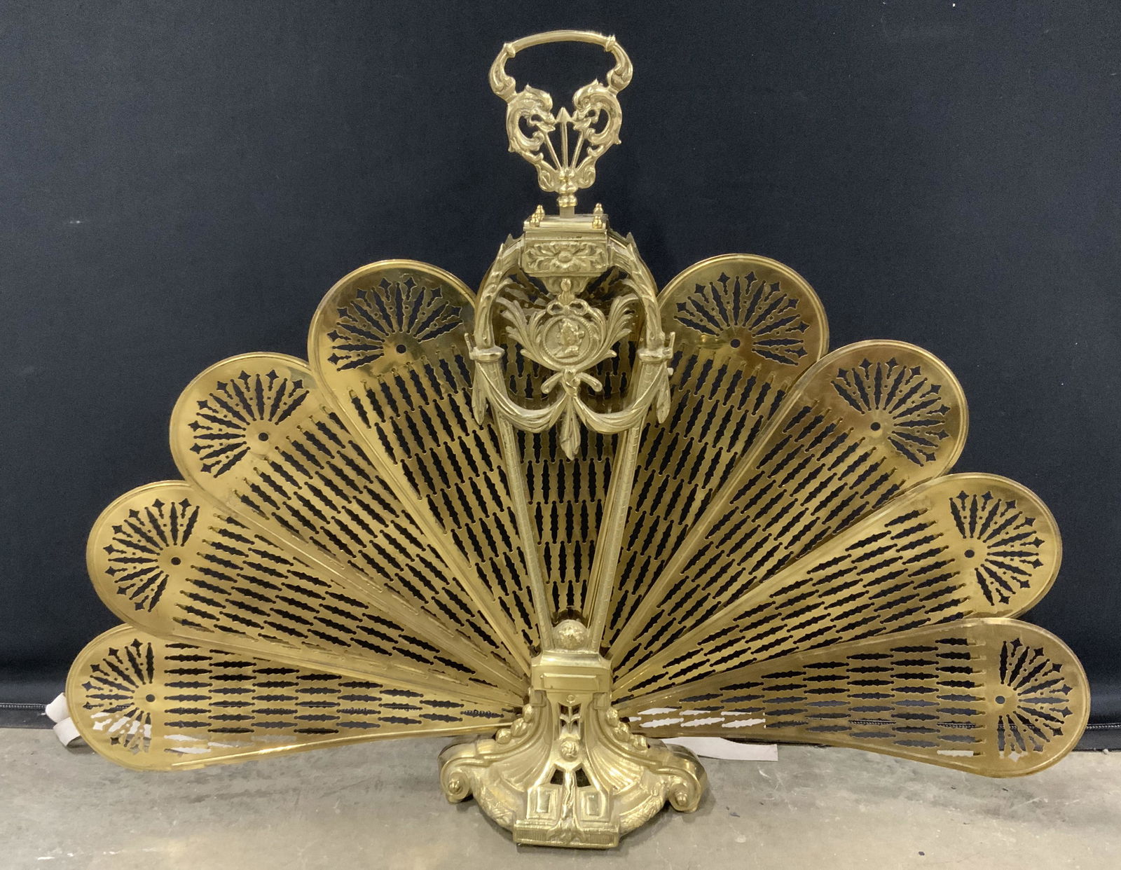 Vintage Peacock Fan Fireplace Screen (1 of 6)