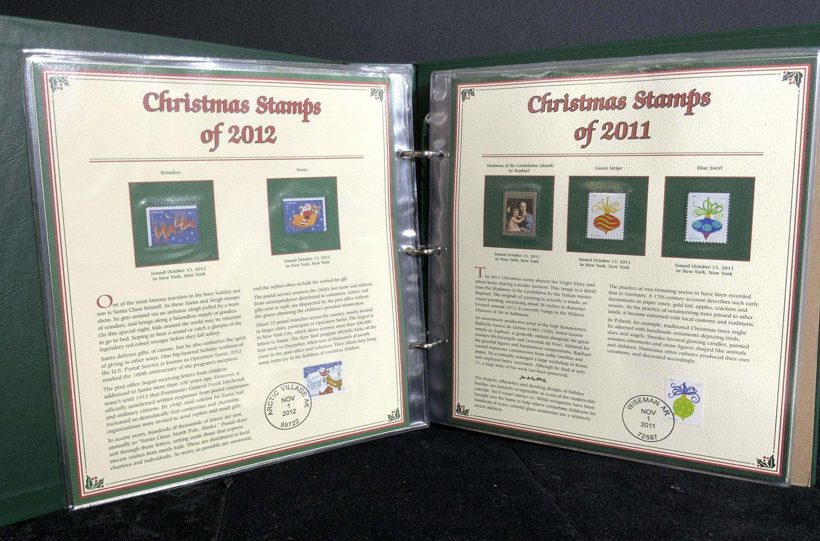Group Lot Collectible Christmas Stamps in Binders (1 of 9)