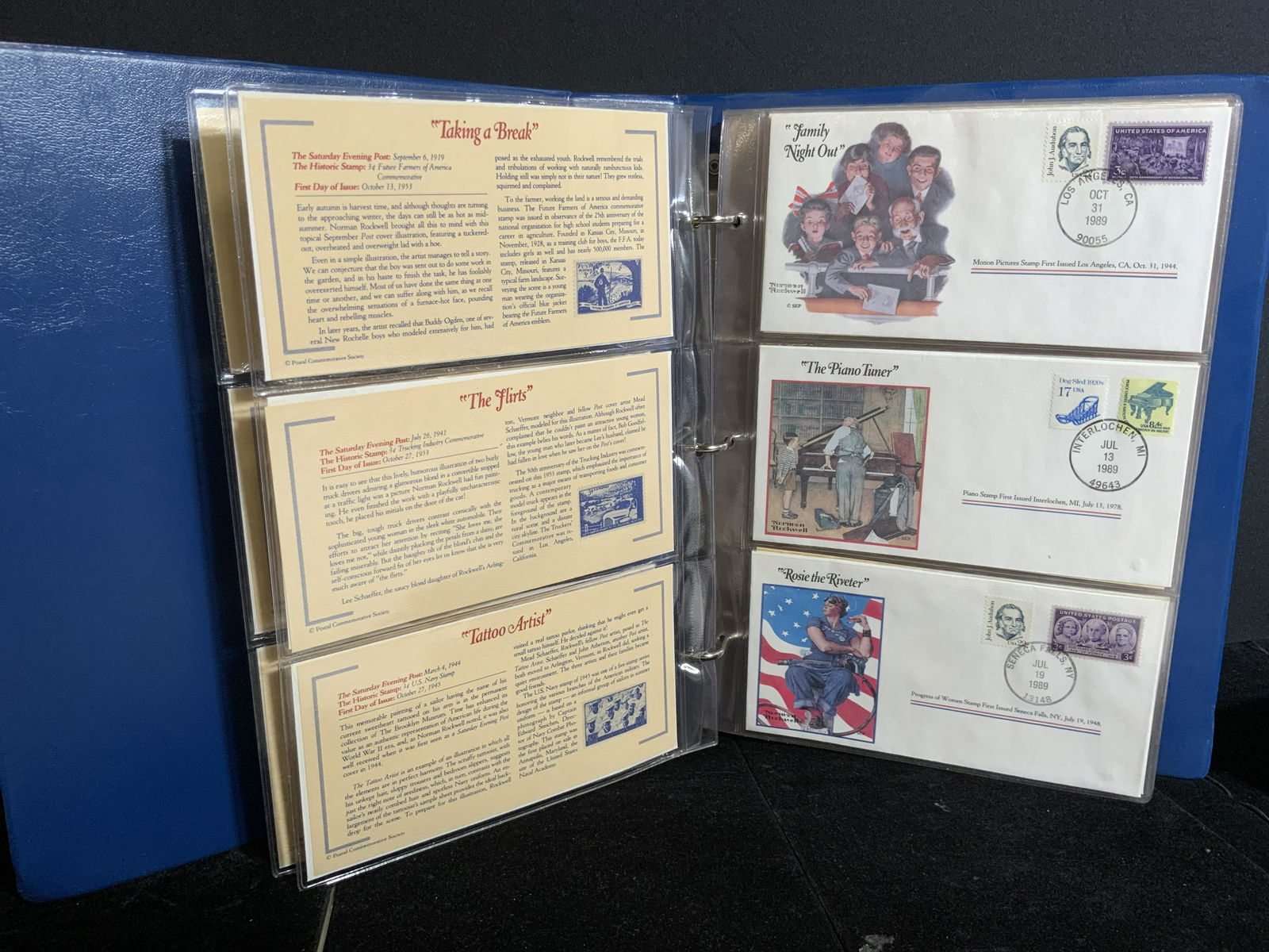 Lot Collectible NORMAN ROCKWELL Stamps in Binders (1 of 8)