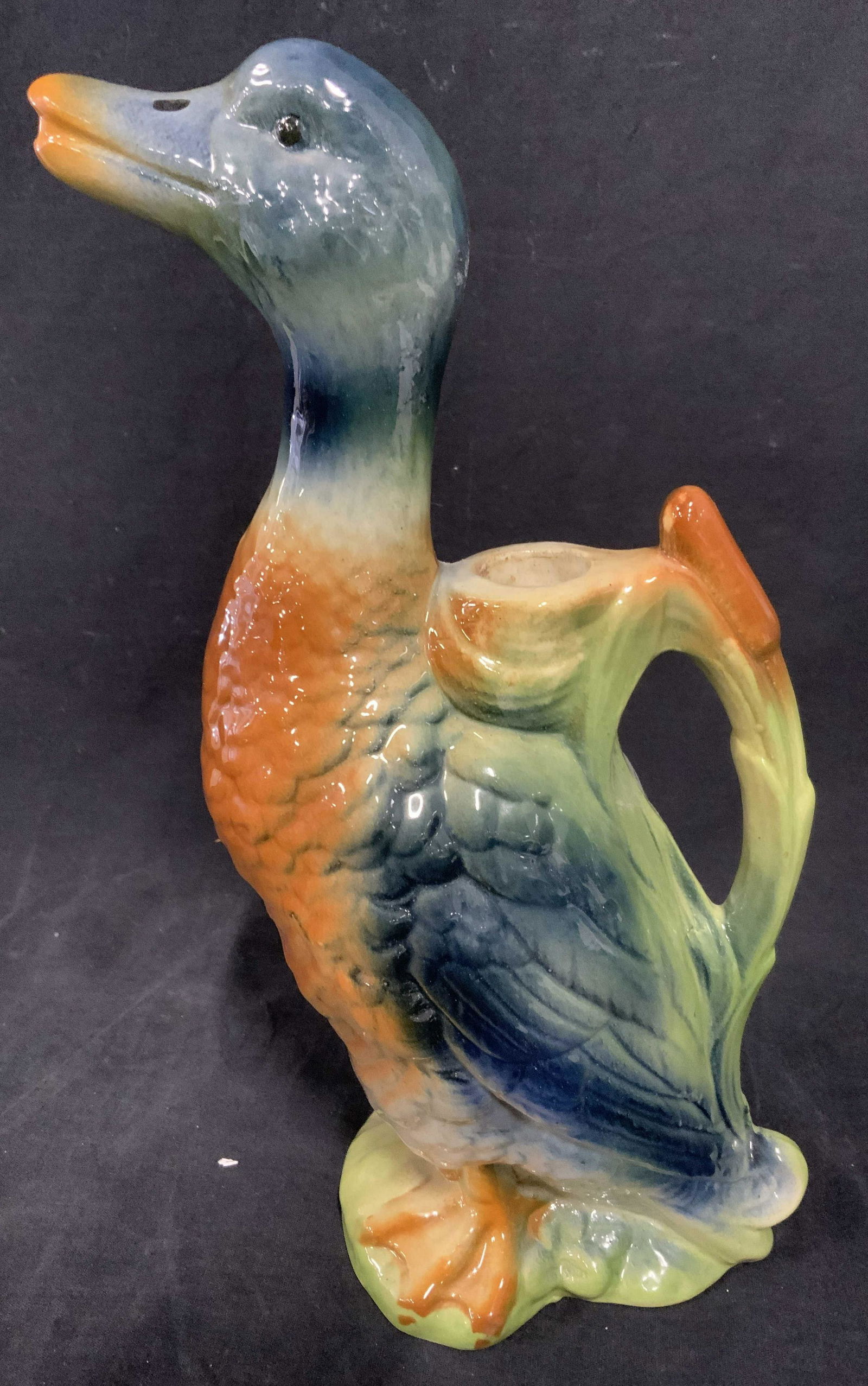Hand Painted Majolica Style Duck Pitcher, France (1 of 10)