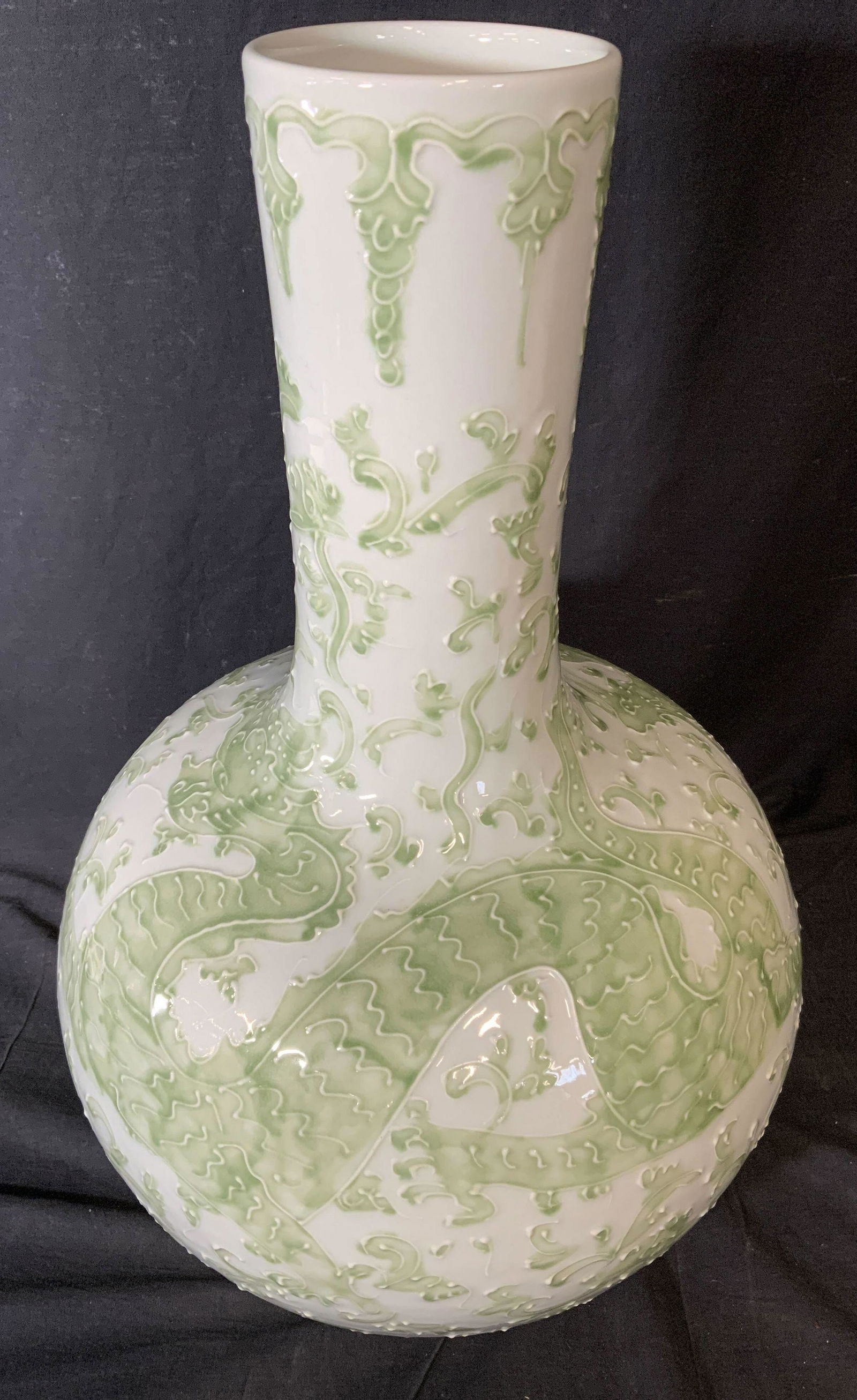 Signed Asian Grand Porcelain Vase 21.5 in h (1 of 10)