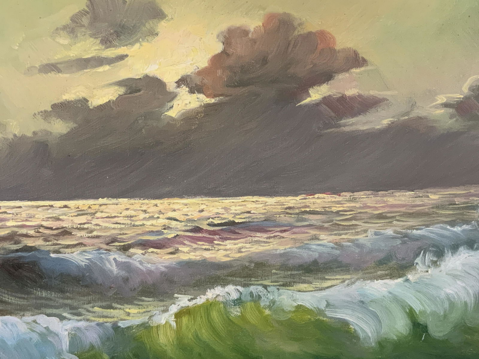 P.DARIO Signed Oil on Canvas Seascape (1 of 11)