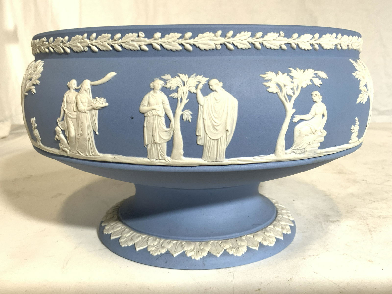 Vintage WEDGWOOD Jasperware Pedestaled Bowl (1 of 10)