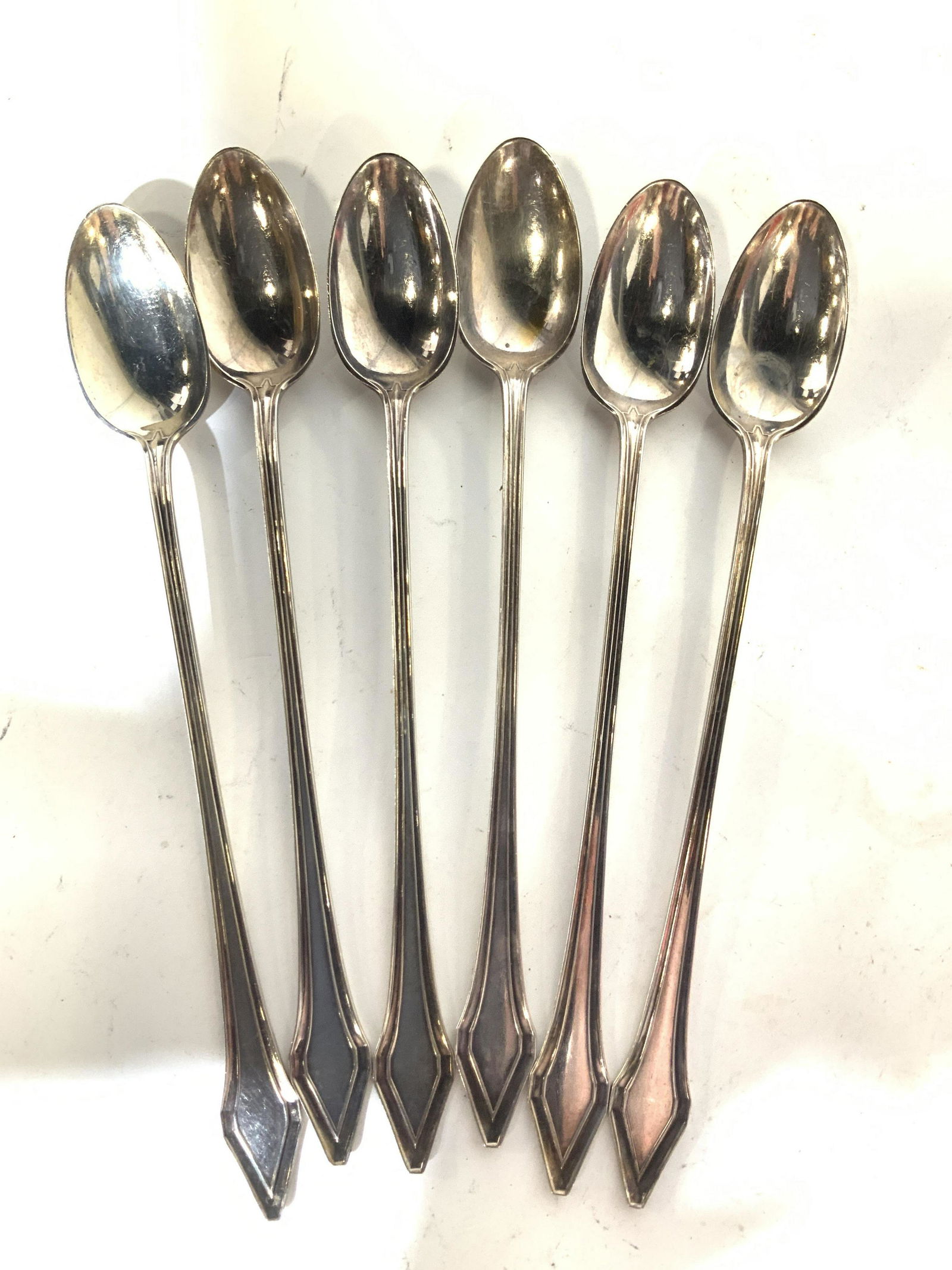Set 6 Sterling Silver Marked Long Handled Spoons (1 of 8)