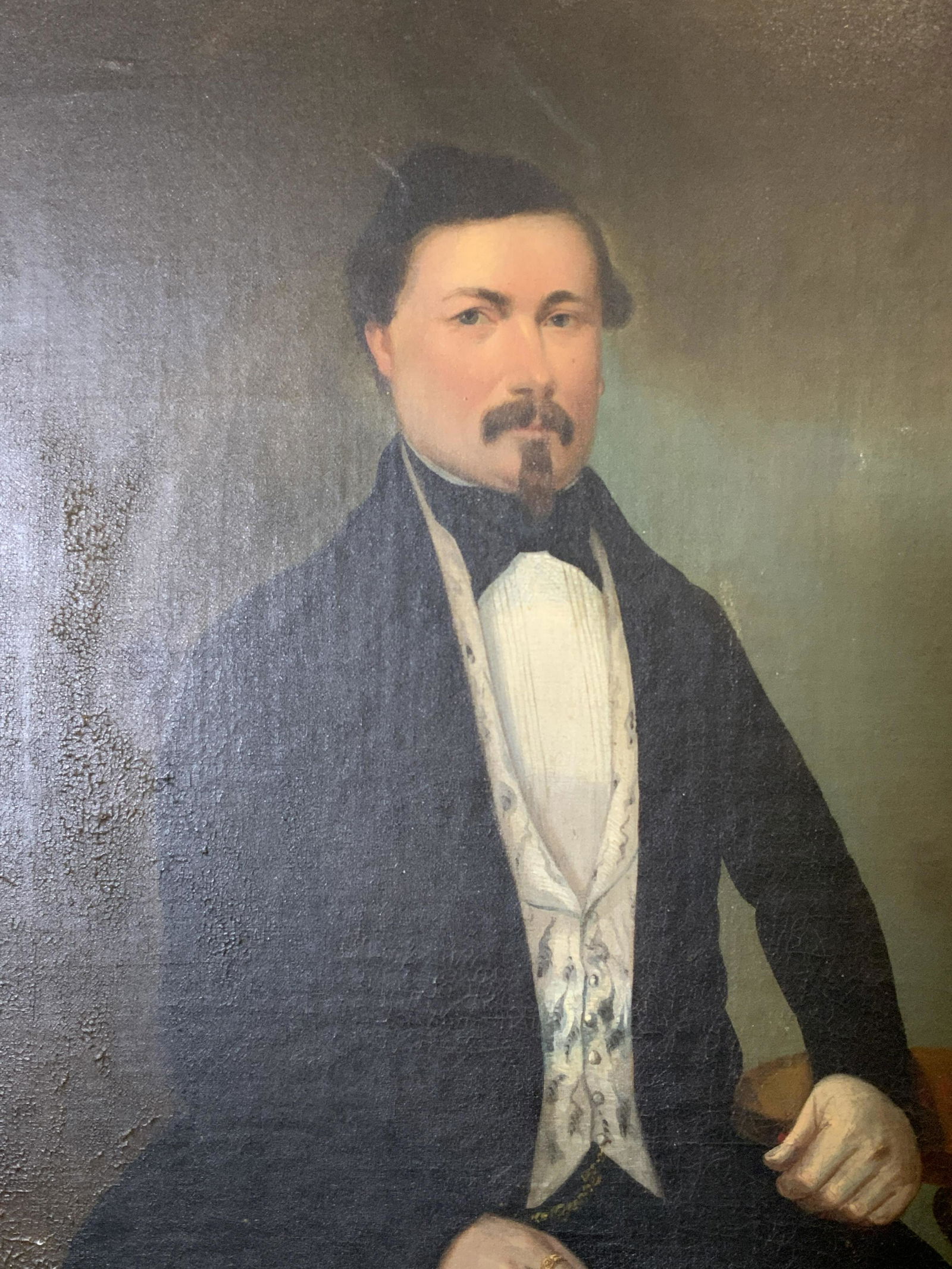 BOUCHER Signed Oil on Canvas Portraiture: Boucher signed oil on canvas portraiture, signature and date written twice once to each corner that reads ‘Boucher 1853’, artist has no relation to Francois Boucher and is possibly a German or Dut