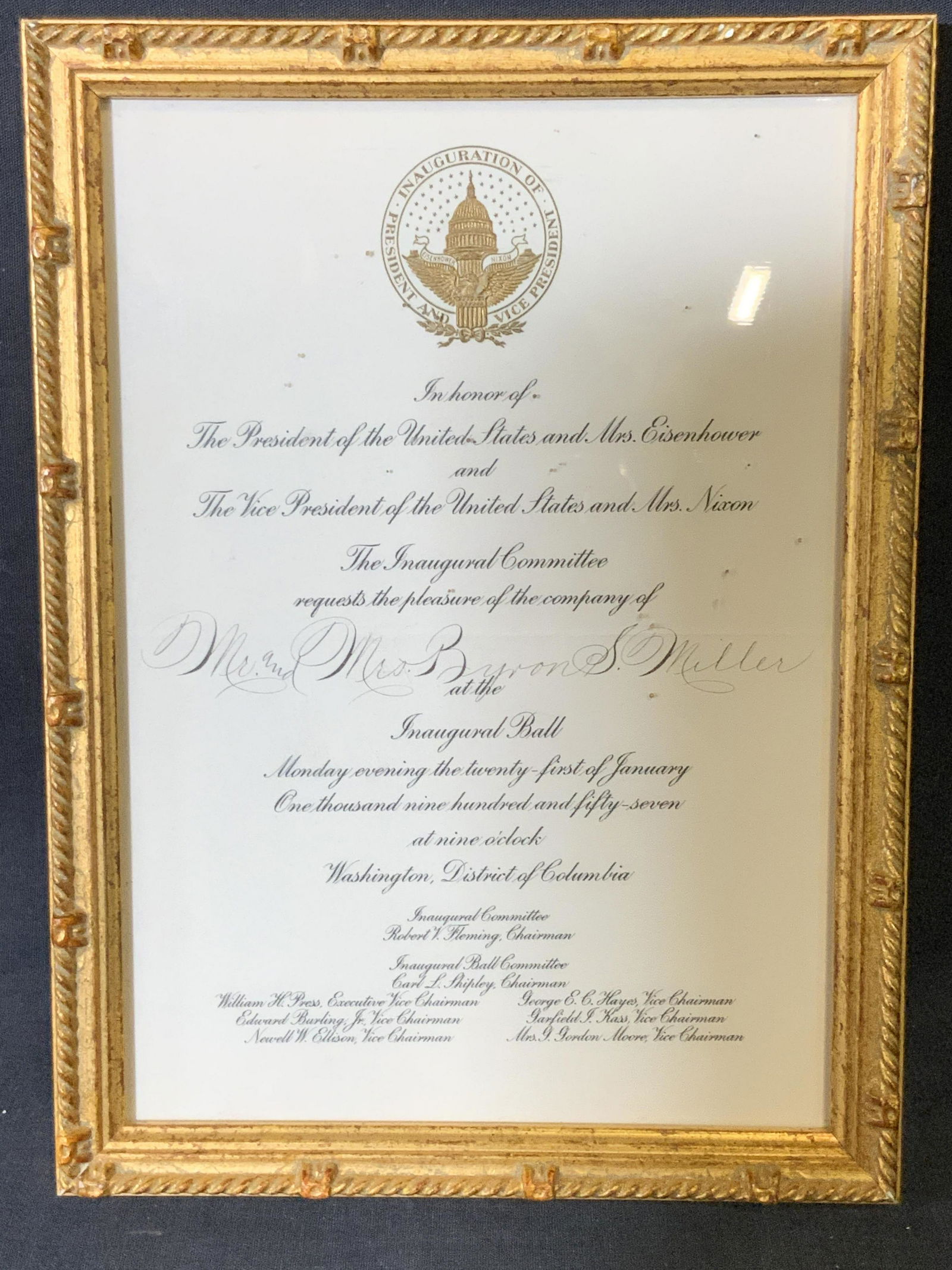 Framed Presidential Inauguration Invitation (1 of 12)