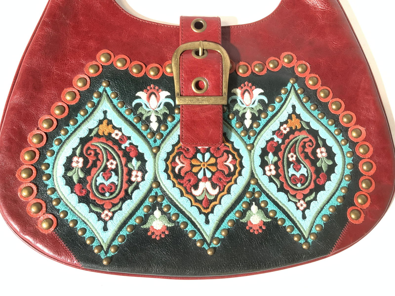 Isabella Fiori Leather & Embroidered Shoulder Bag (1 of 10)
