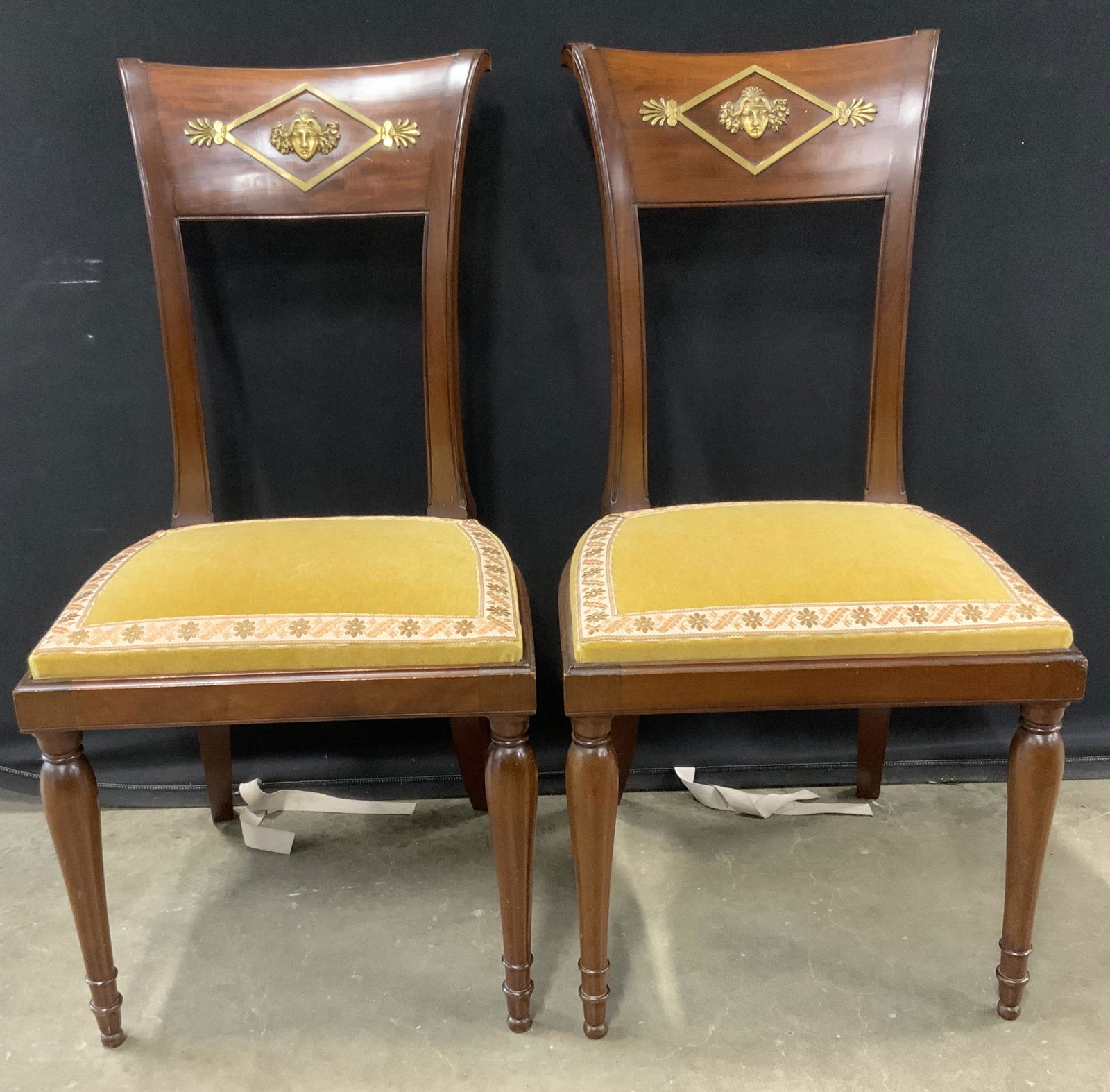 Pair Vintage Empire Style Side Chairs (1 of 11)