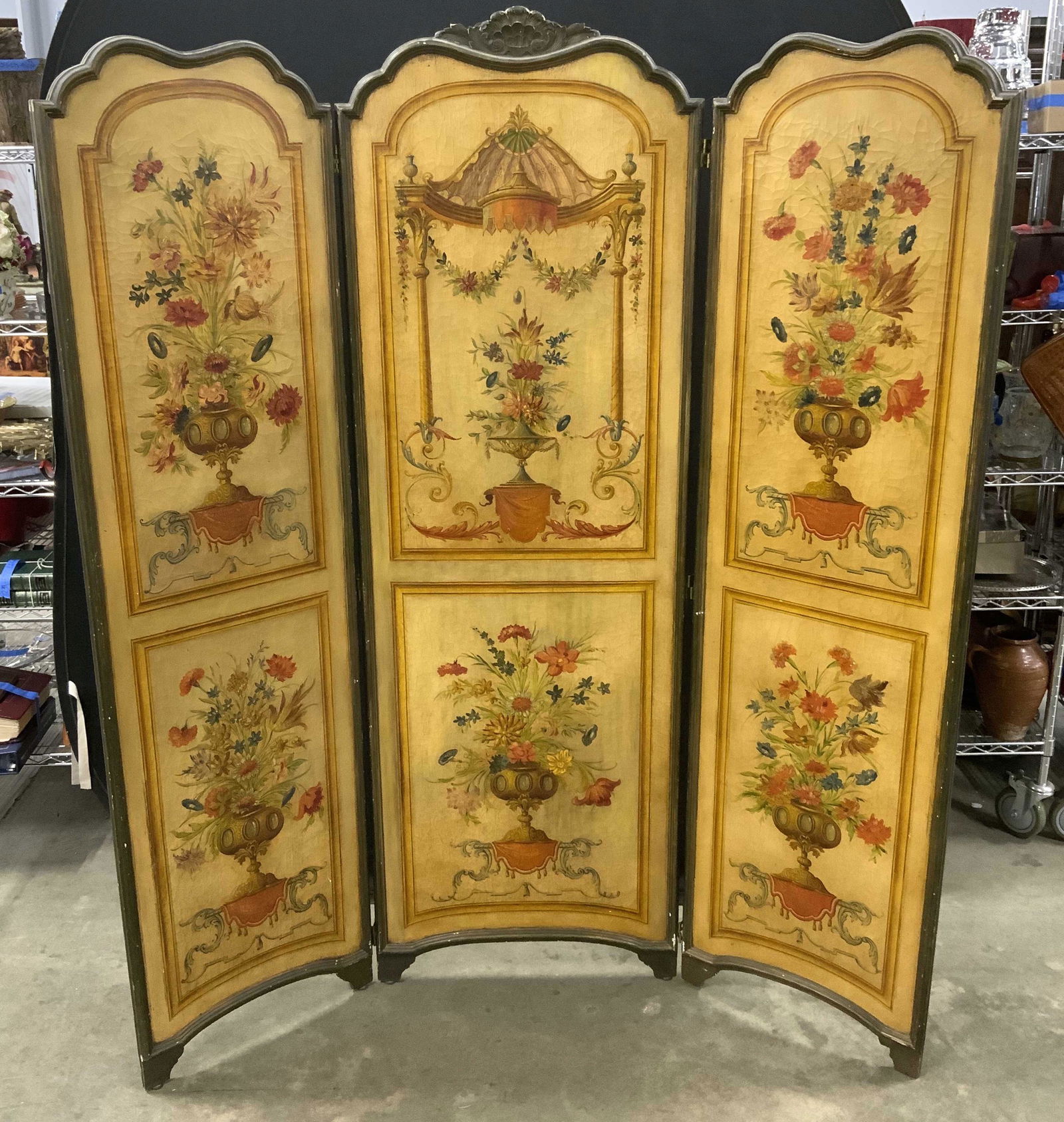 Antique Hand Painted French Room Screen (1 of 20)