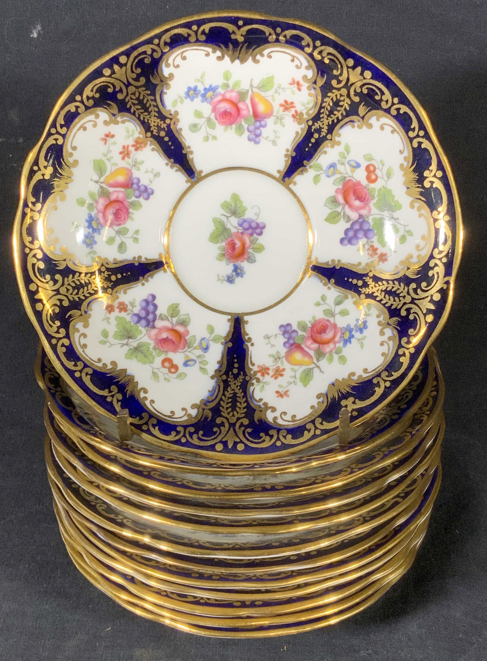 Set 21 AYNSLEY English Porcelain Teacup & Saucers (1 of 15)